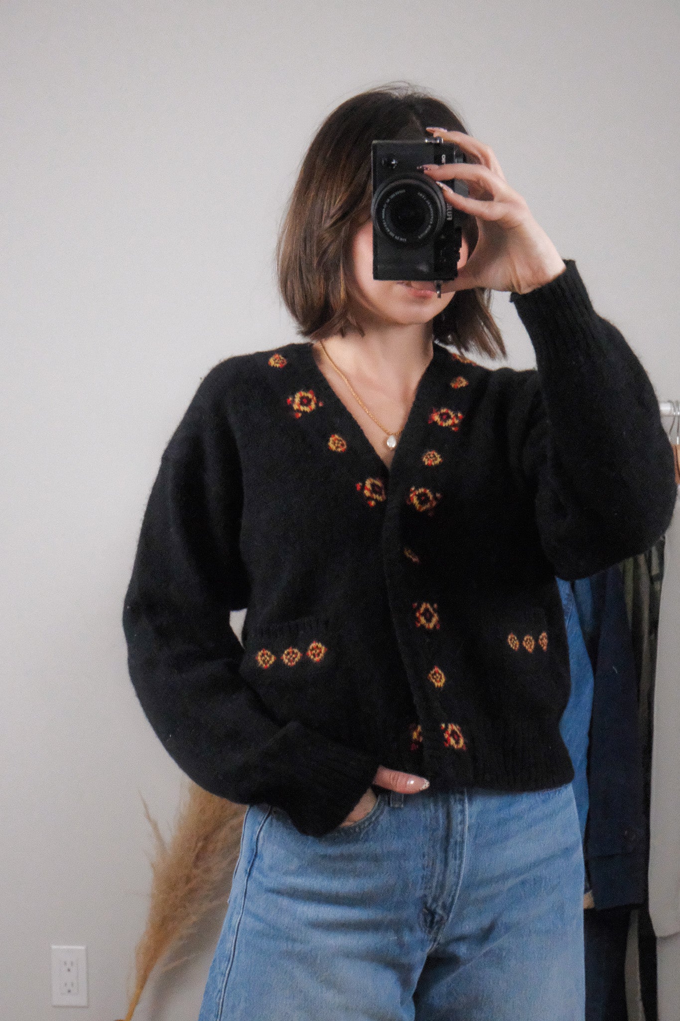 Vintage x Wool Patterned Cardigan (S)