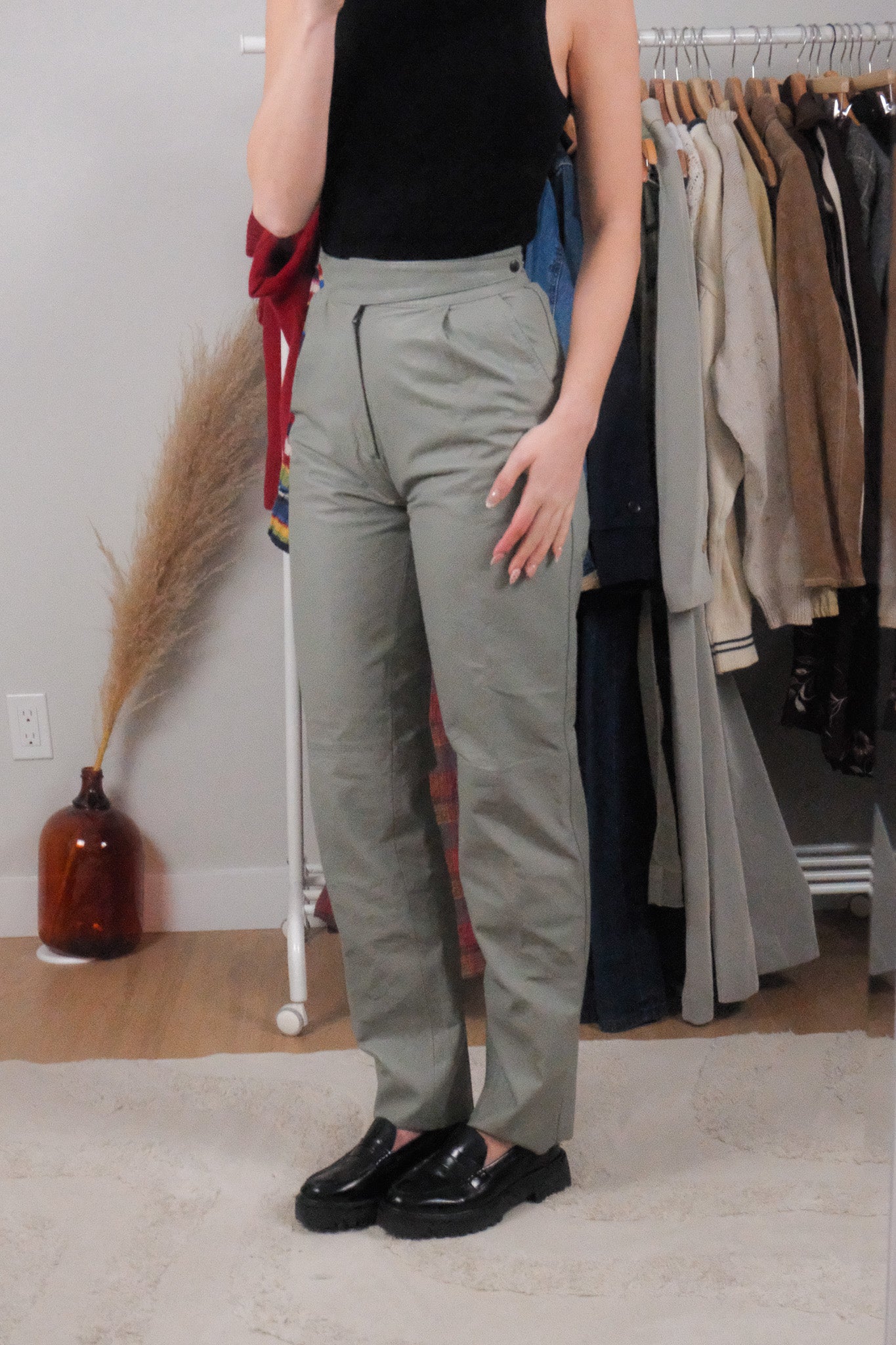 Vintage x Genuine Leather Pleated Pants (XS)