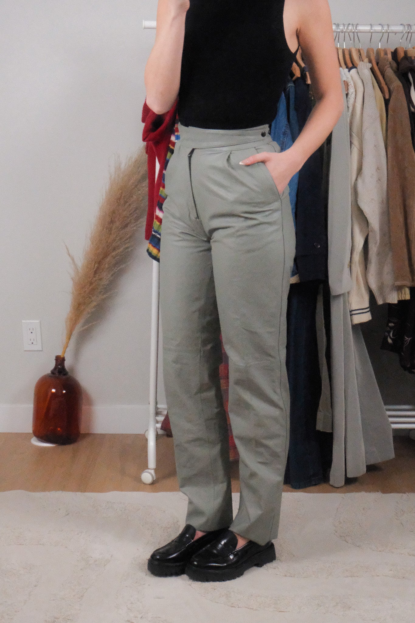 Vintage x Genuine Leather Pleated Pants (XS)