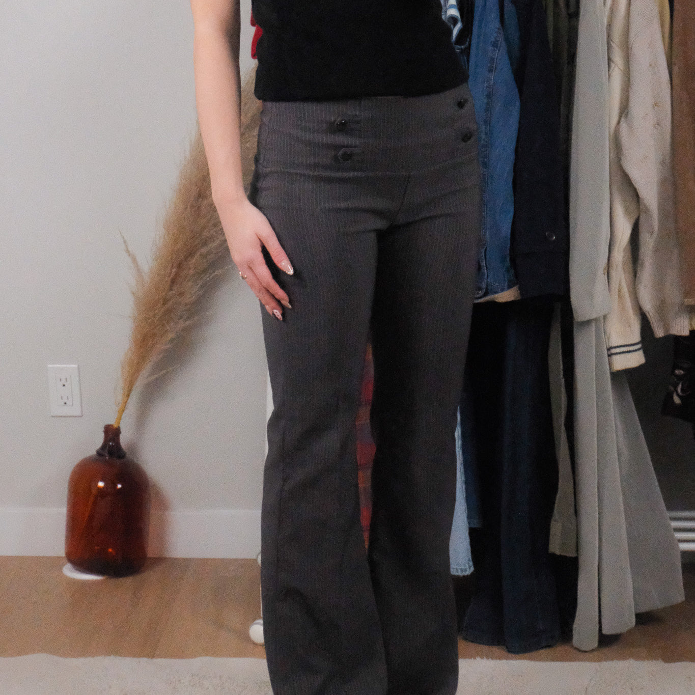 Made in Canada x Vintage x Low Rise Pinstrip Trousers (6)