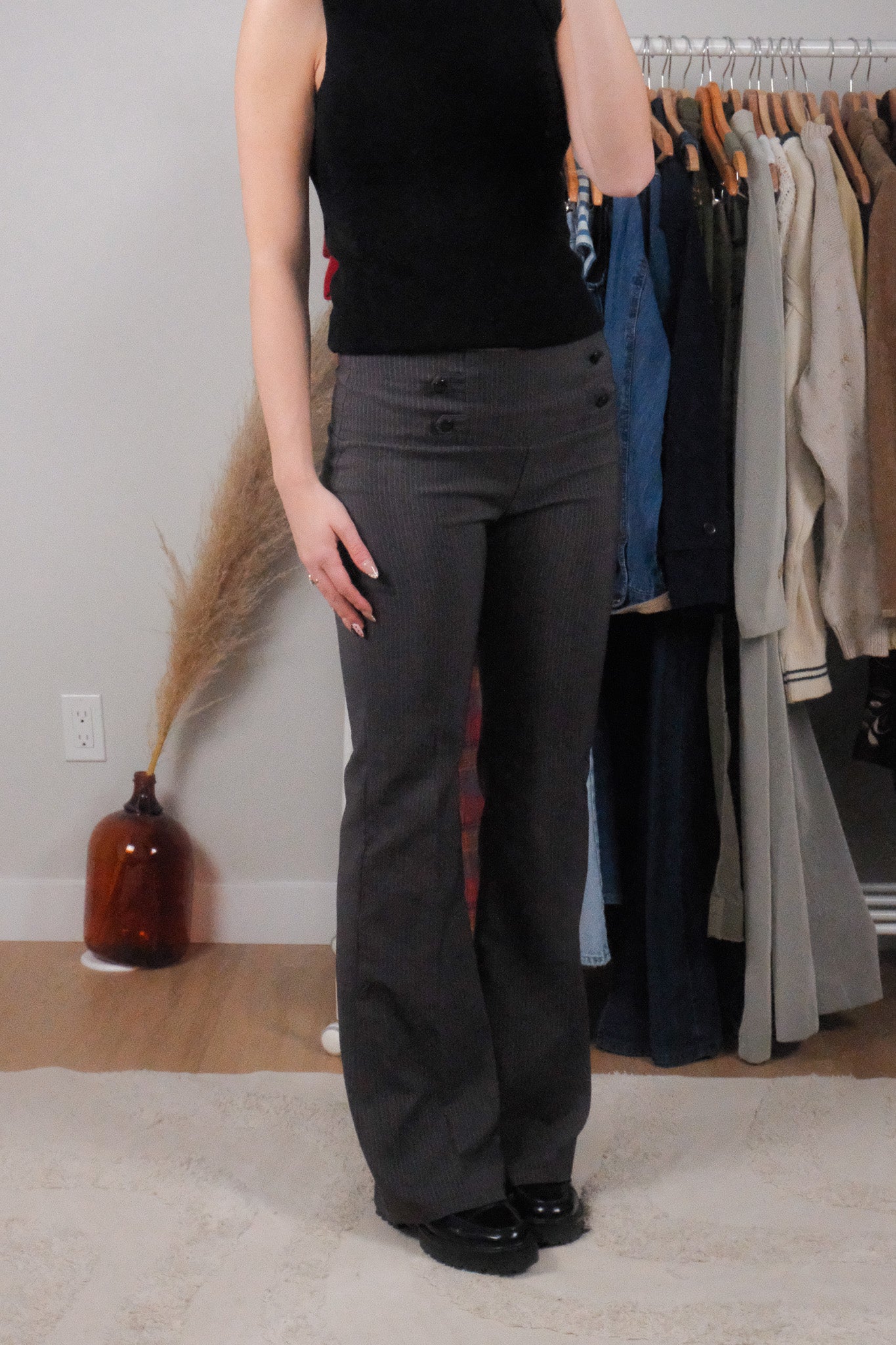 Made in Canada x Vintage x Low Rise Pinstrip Trousers (6)