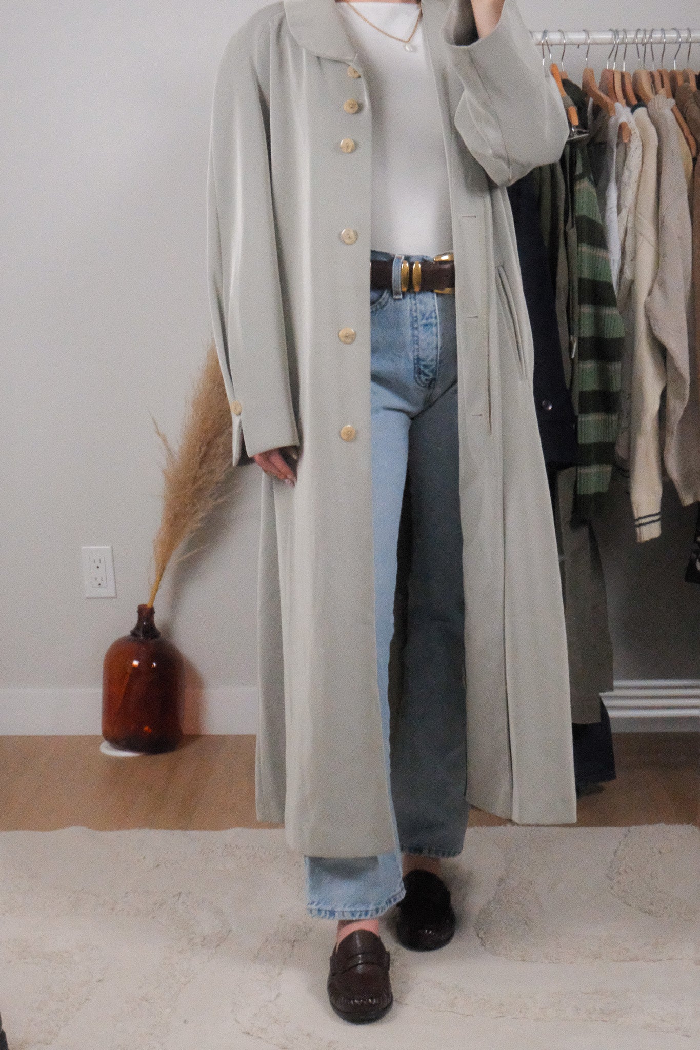 Vintage x Long Trench Coat (L/XL)