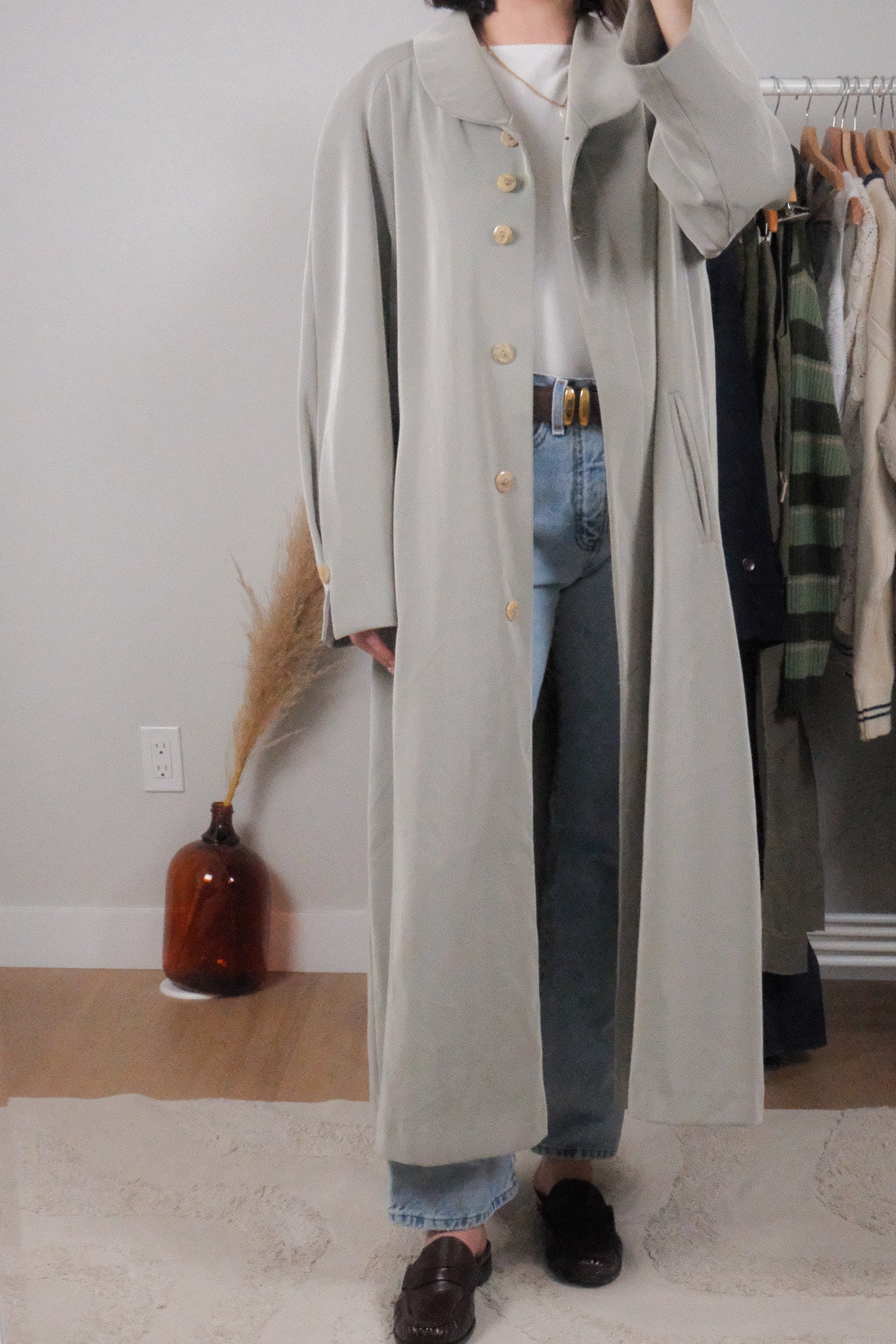 Vintage x Long Trench Coat (L/XL)