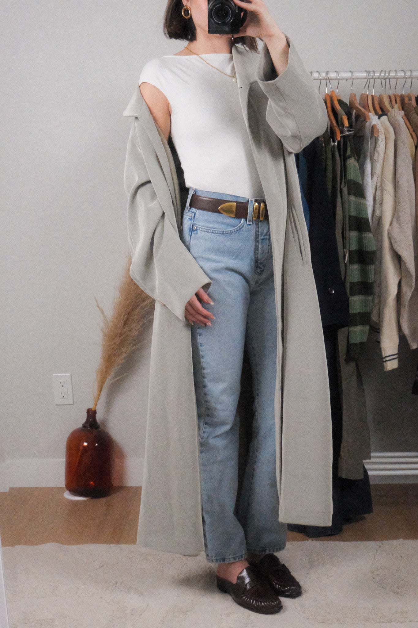 Vintage x Long Trench Coat (L/XL)