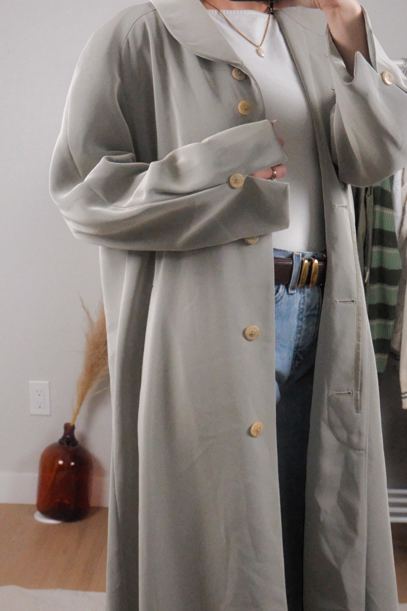 Vintage x Long Trench Coat (L/XL)