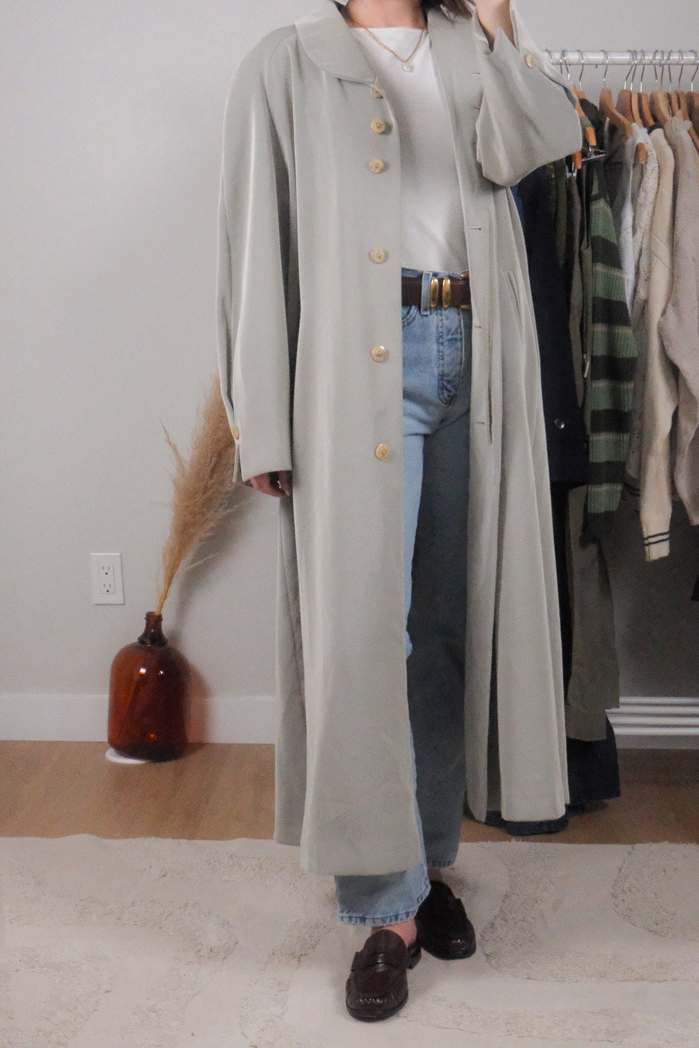 Vintage x Long Trench Coat (L/XL)