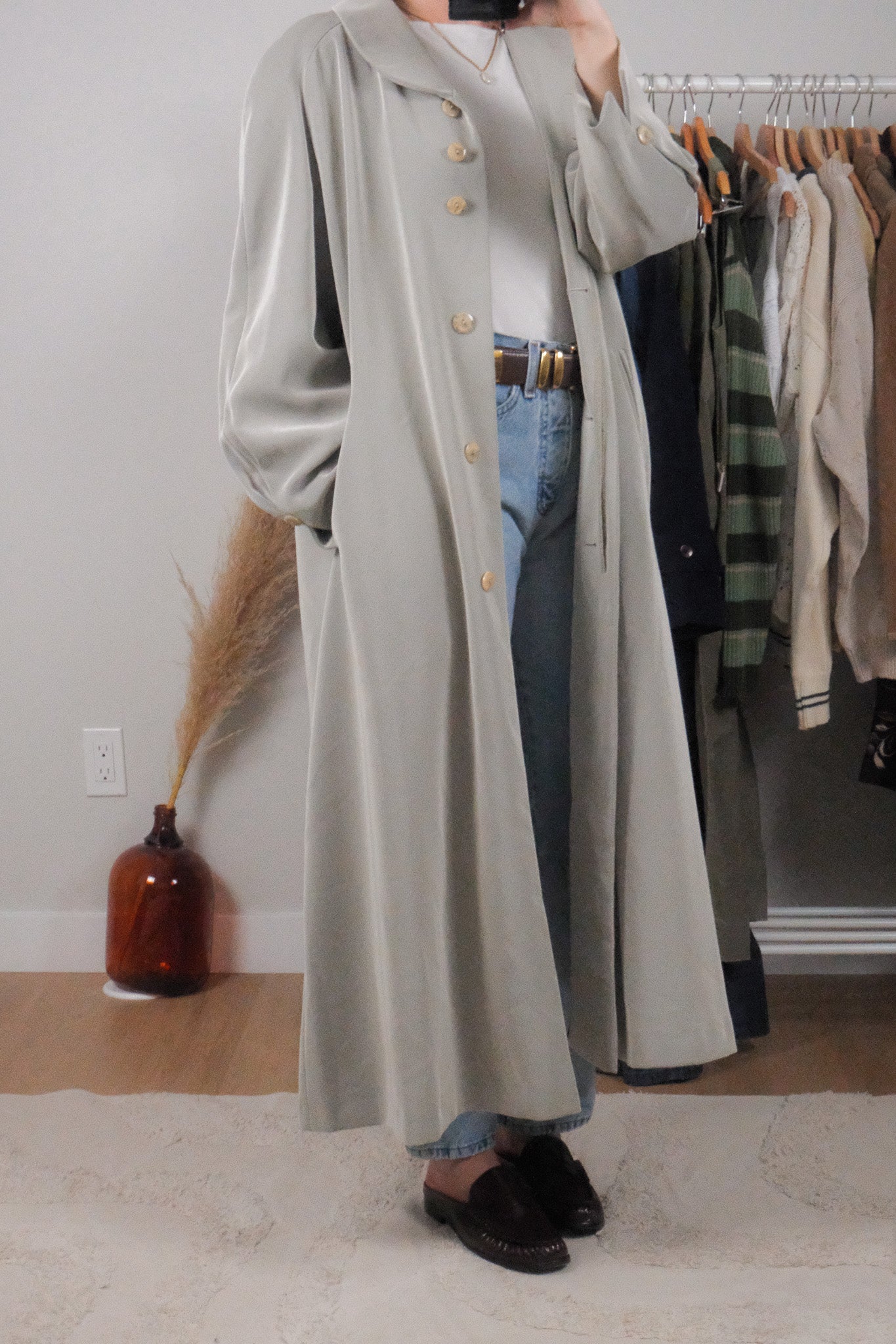 Vintage x Long Trench Coat (L/XL)