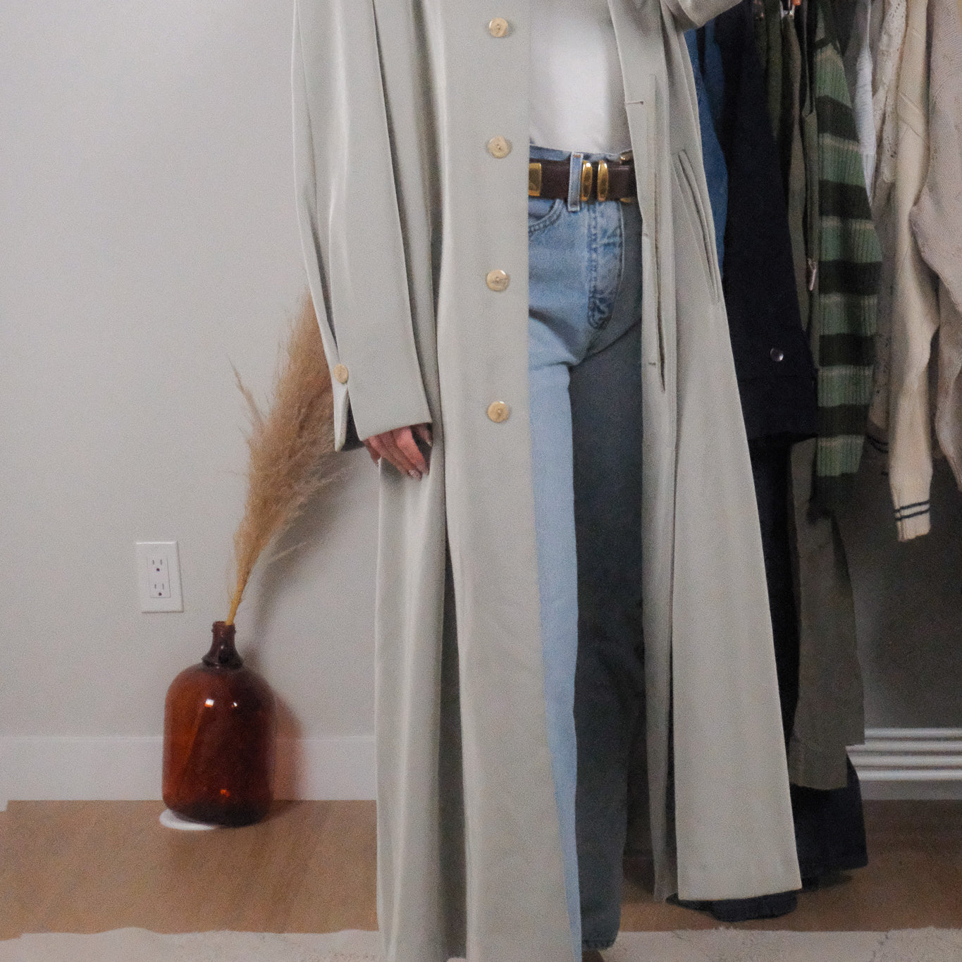 Vintage x Long Trench Coat (L/XL)
