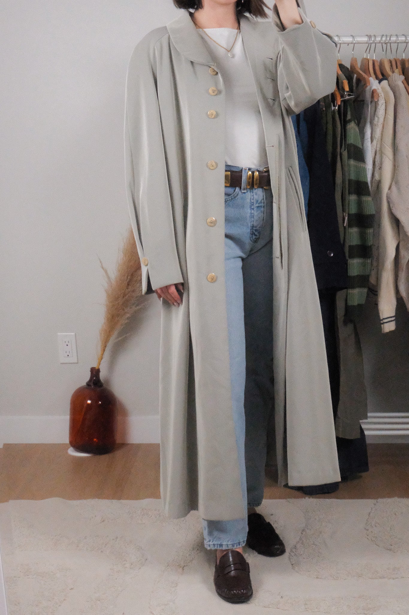 Vintage x Long Trench Coat (L/XL)