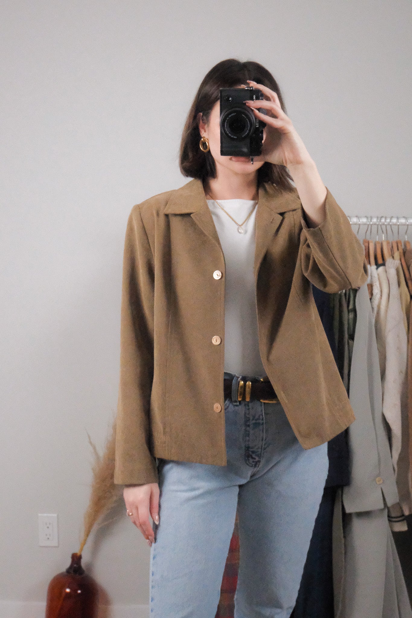 Made in Canada x Vintage x Faux Suede Blazer (M)