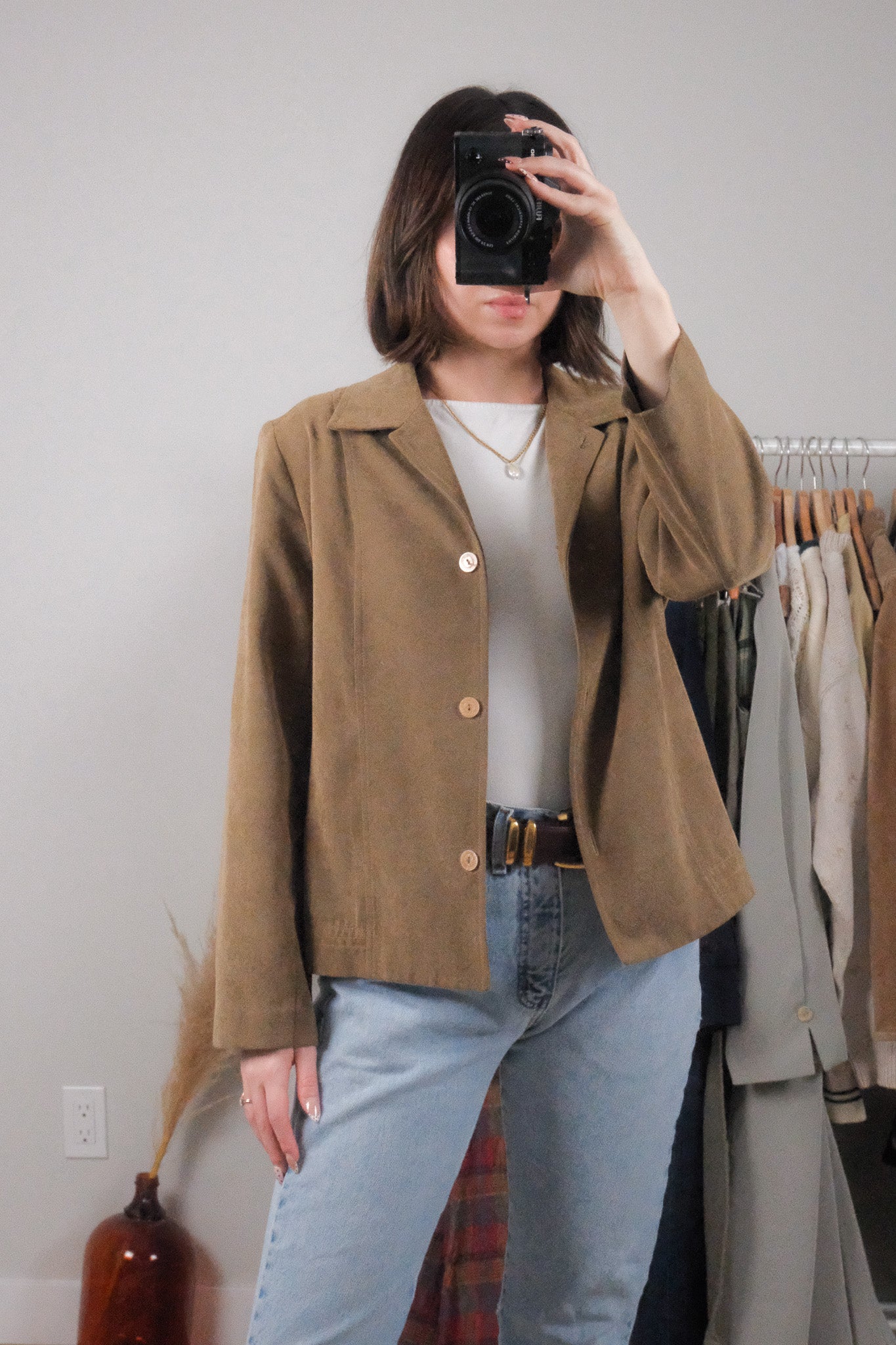 Made in Canada x Vintage x Faux Suede Blazer (M)