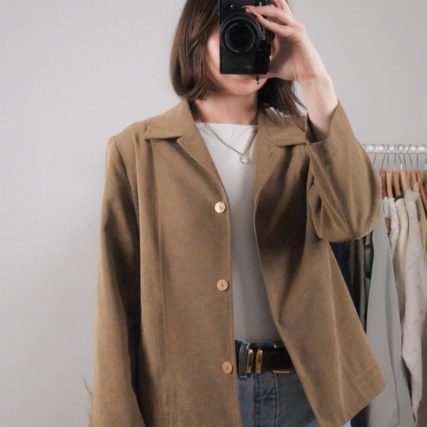 Made in Canada x Vintage x Faux Suede Blazer (M)