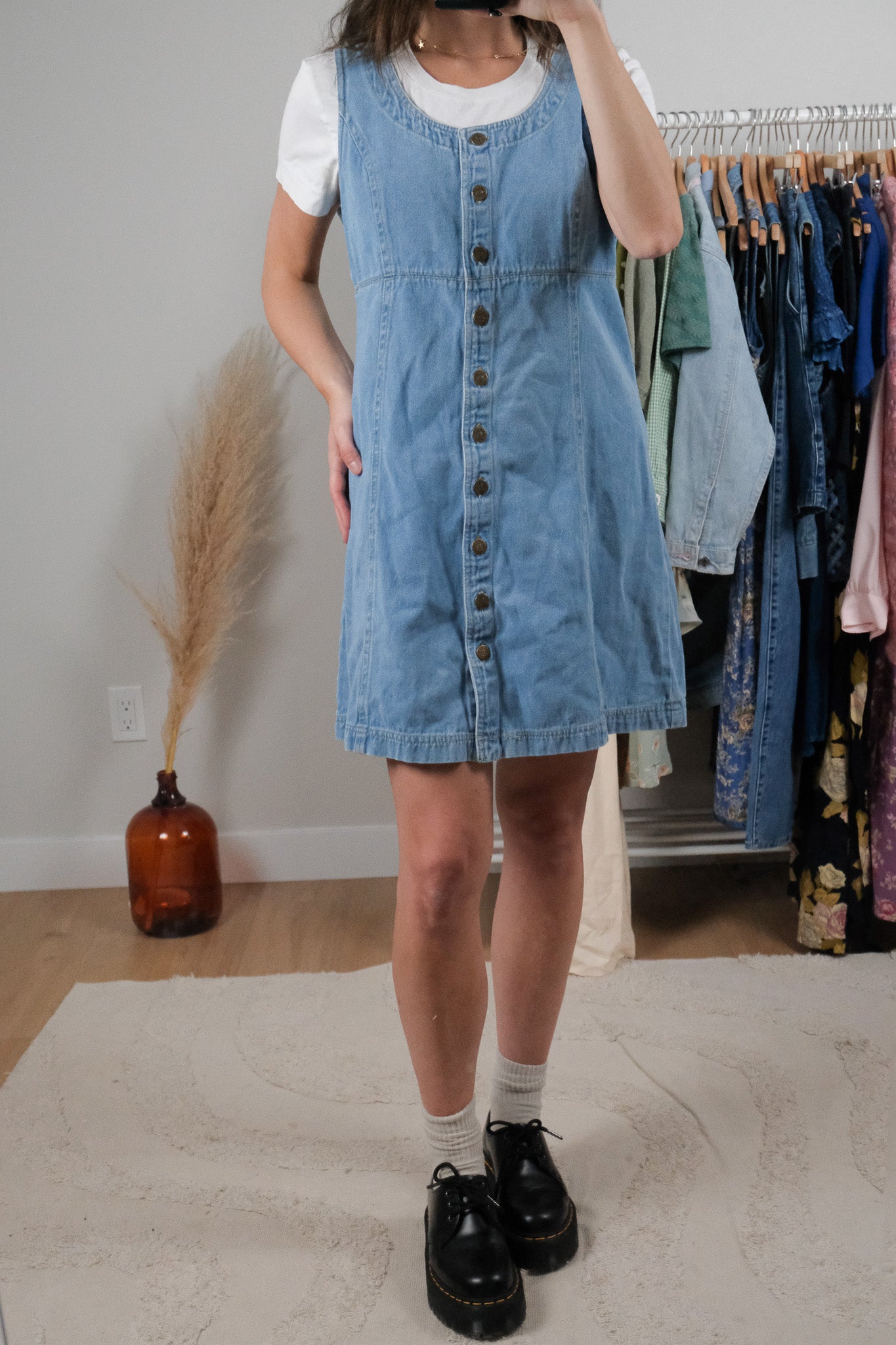 Vintage x Denim Button Dress (4/6)