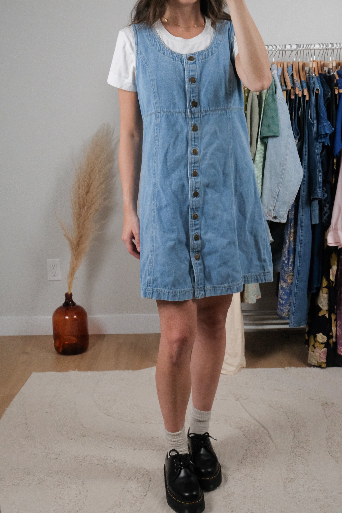 Vintage x Denim Button Dress (4/6)