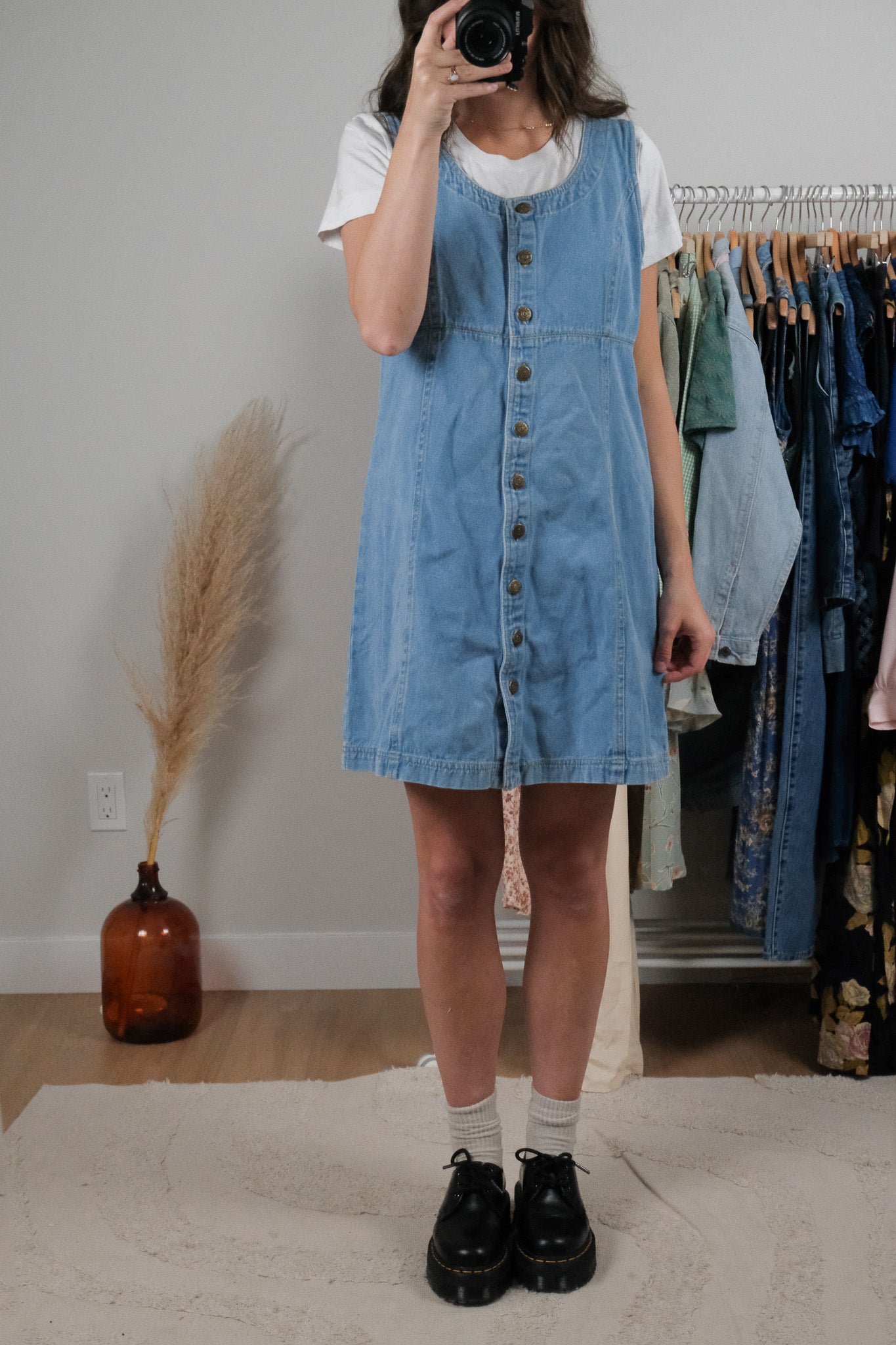 Vintage x Denim Button Dress (4/6)