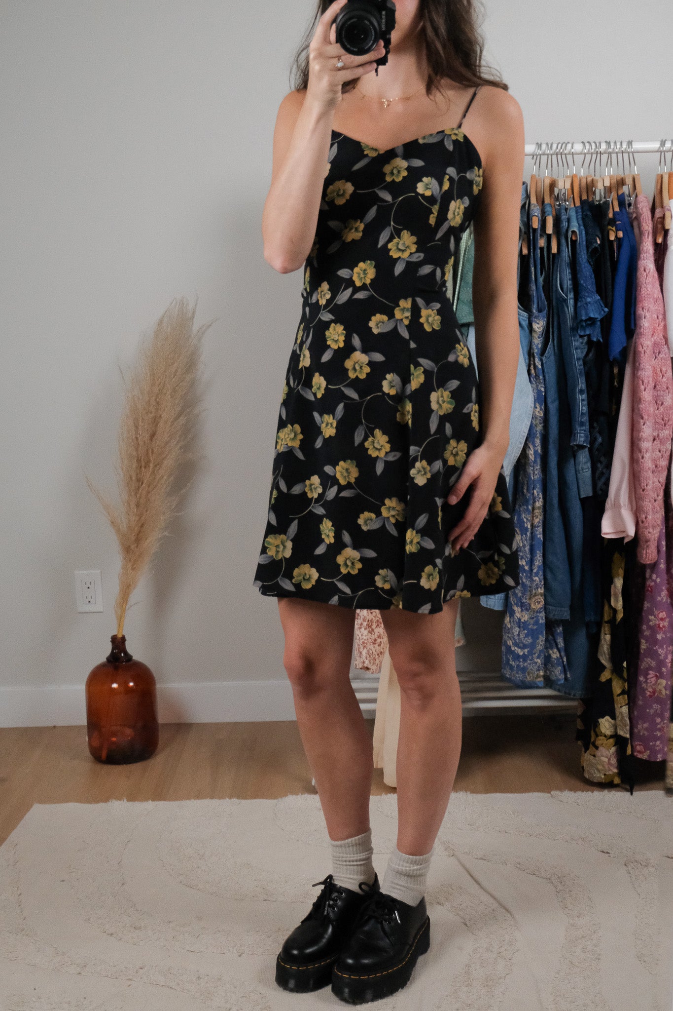 Made in USA x Vintage x Floral Mini Dress (L)