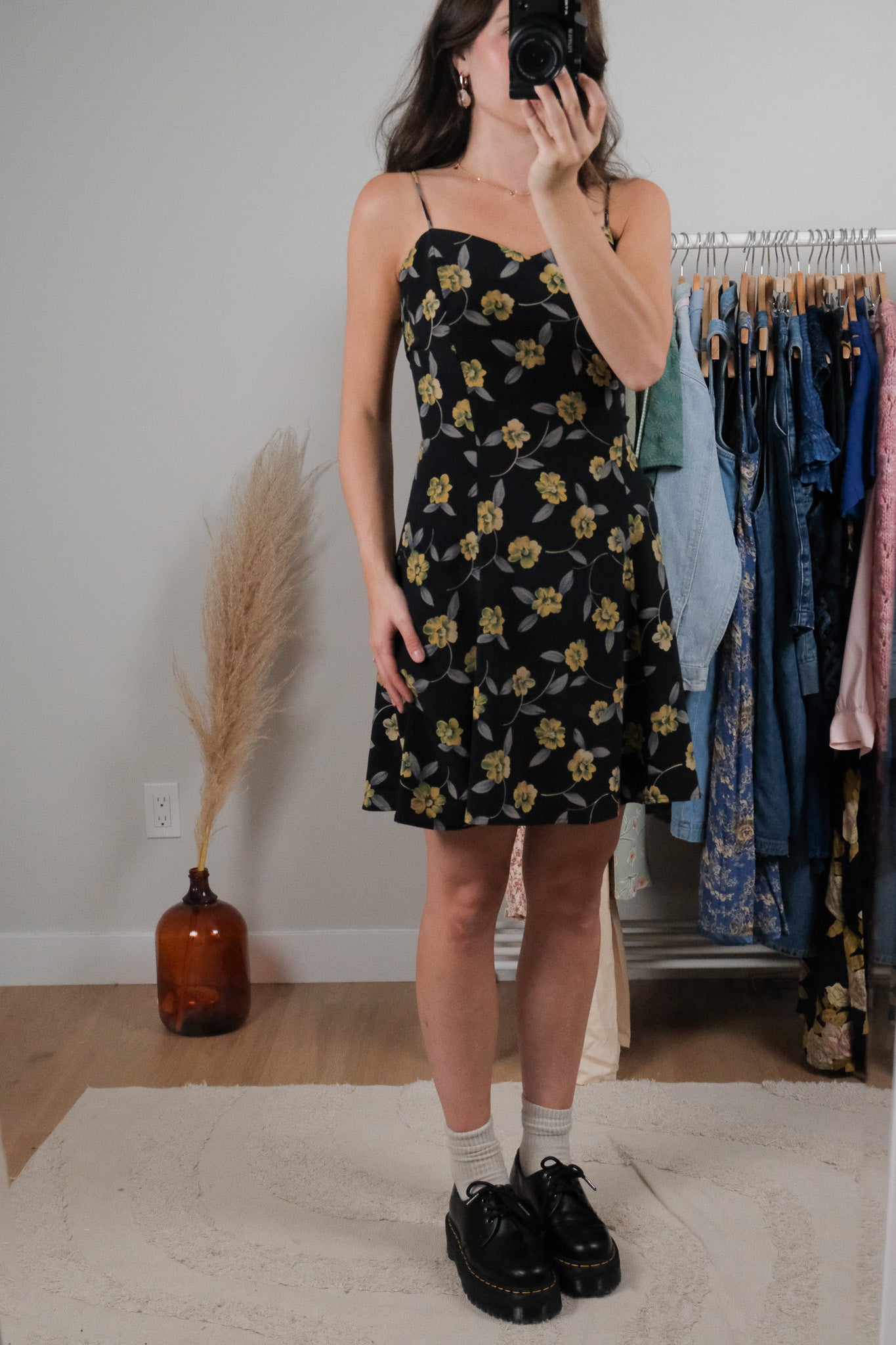Made in USA x Vintage x Floral Mini Dress (L)