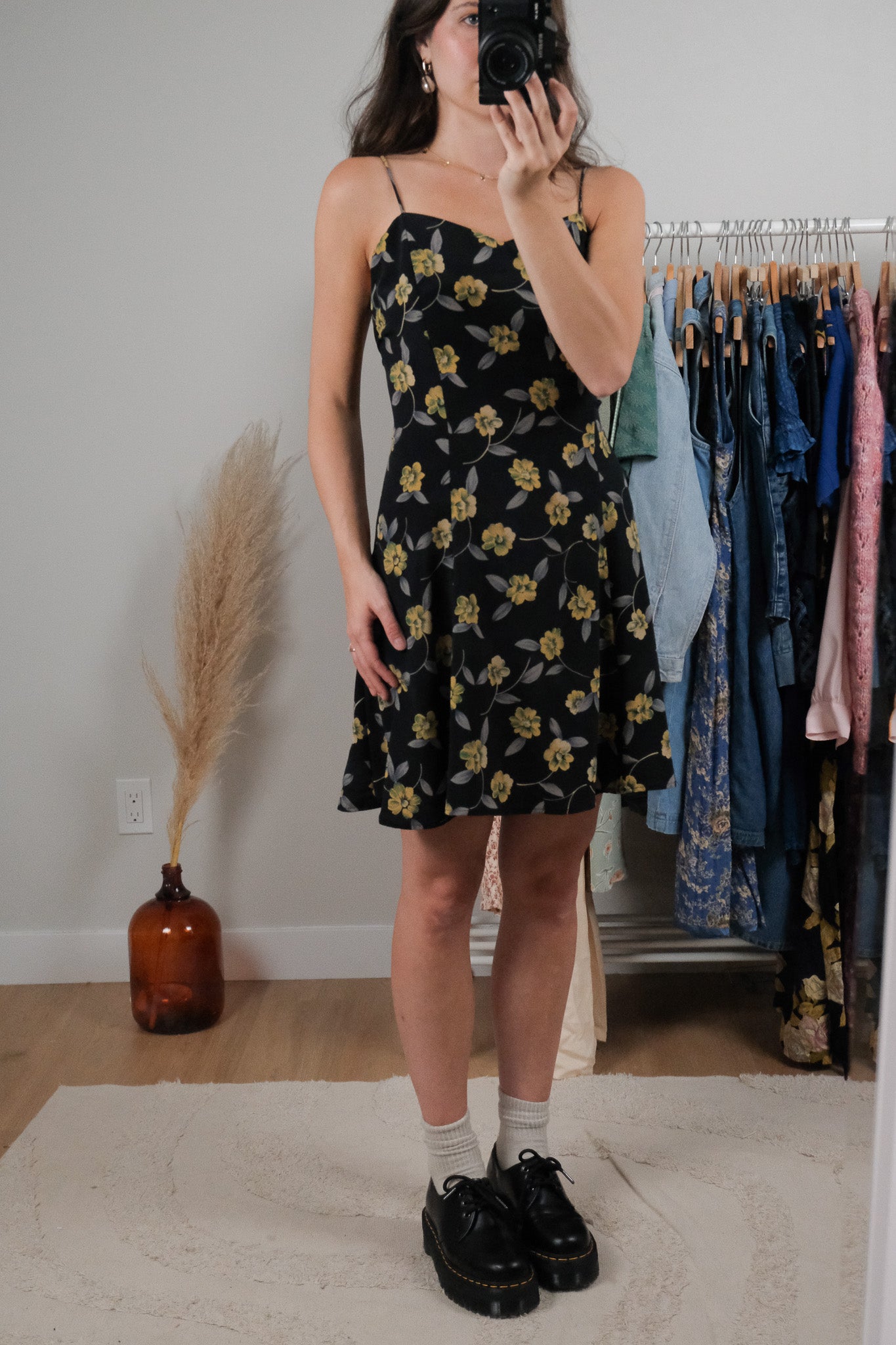 Made in USA x Vintage x Floral Mini Dress (L)