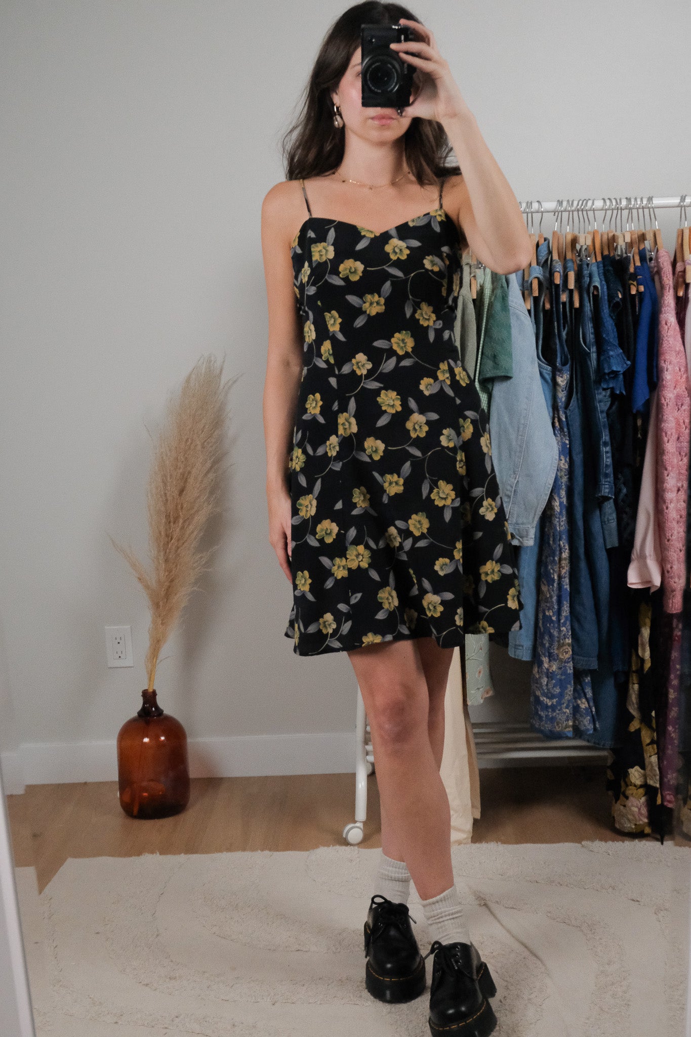 Made in USA x Vintage x Floral Mini Dress (L)