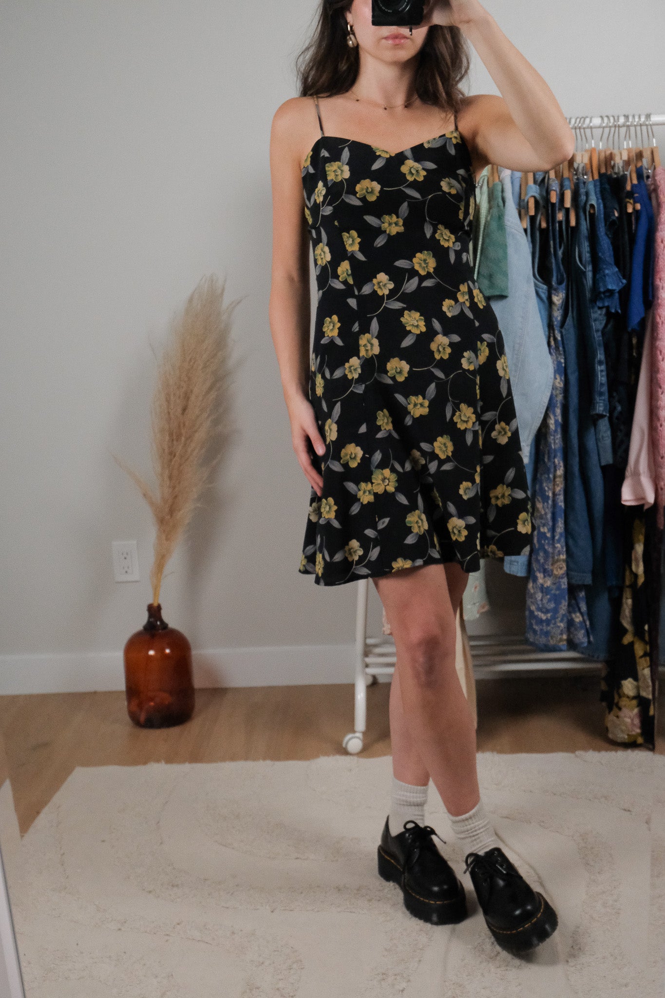 Made in USA x Vintage x Floral Mini Dress (L)
