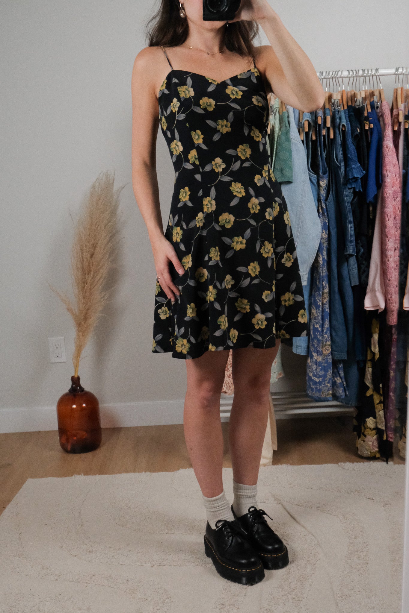 Made in USA x Vintage x Floral Mini Dress (L)