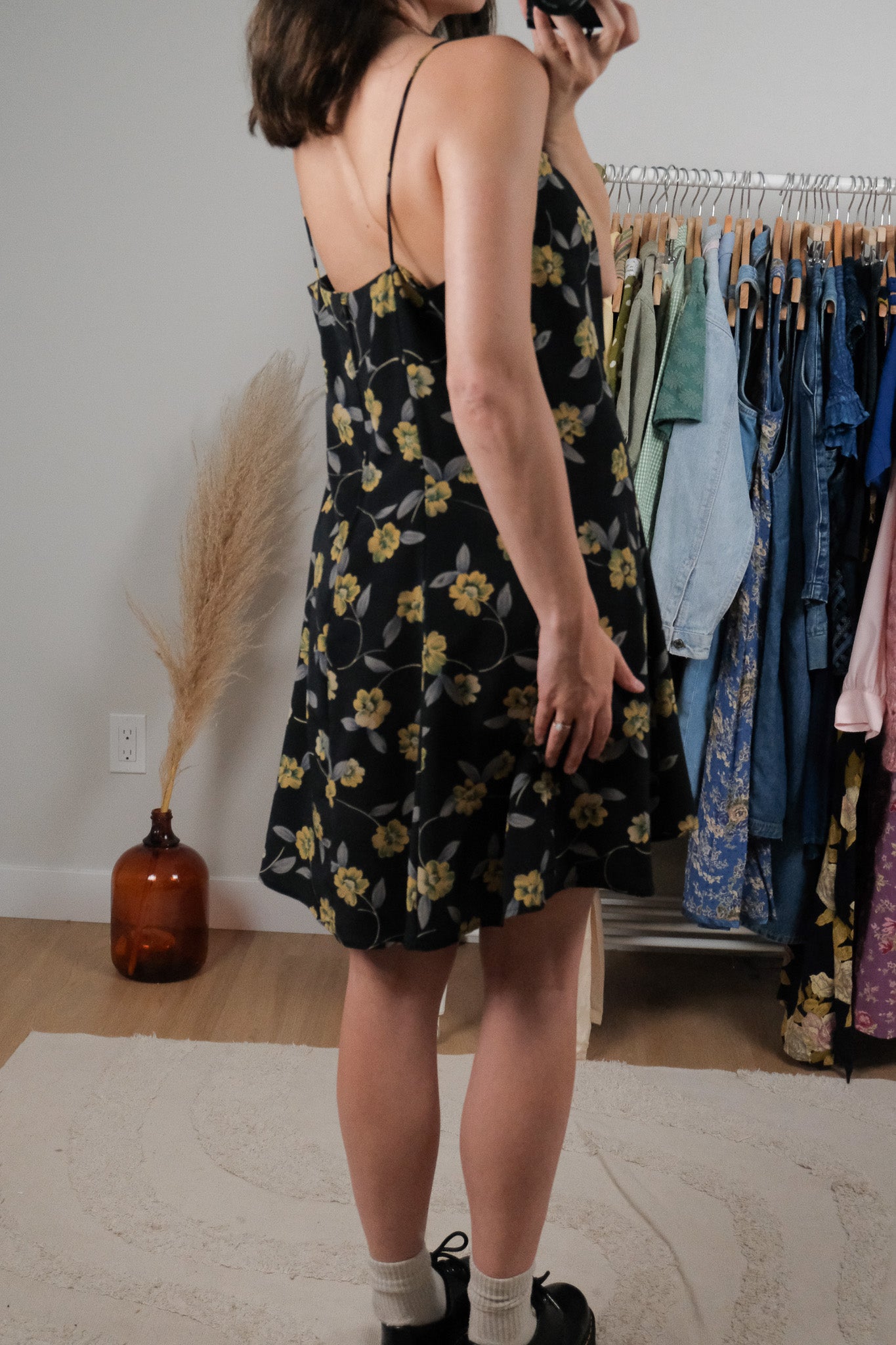 Made in USA x Vintage x Floral Mini Dress (L)