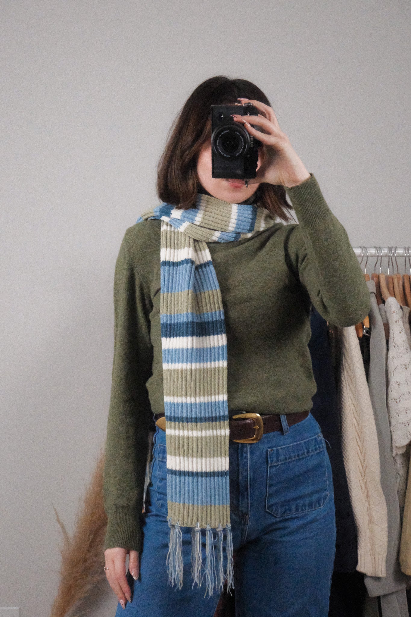 Vintage x Striped Skinny Scarf