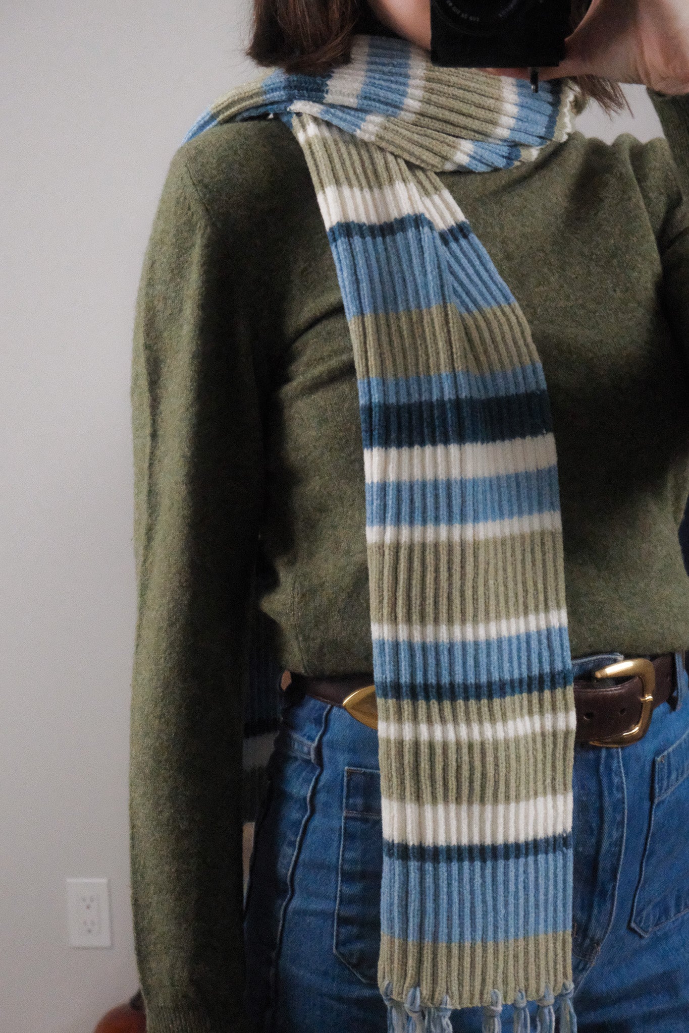 Vintage x Striped Skinny Scarf