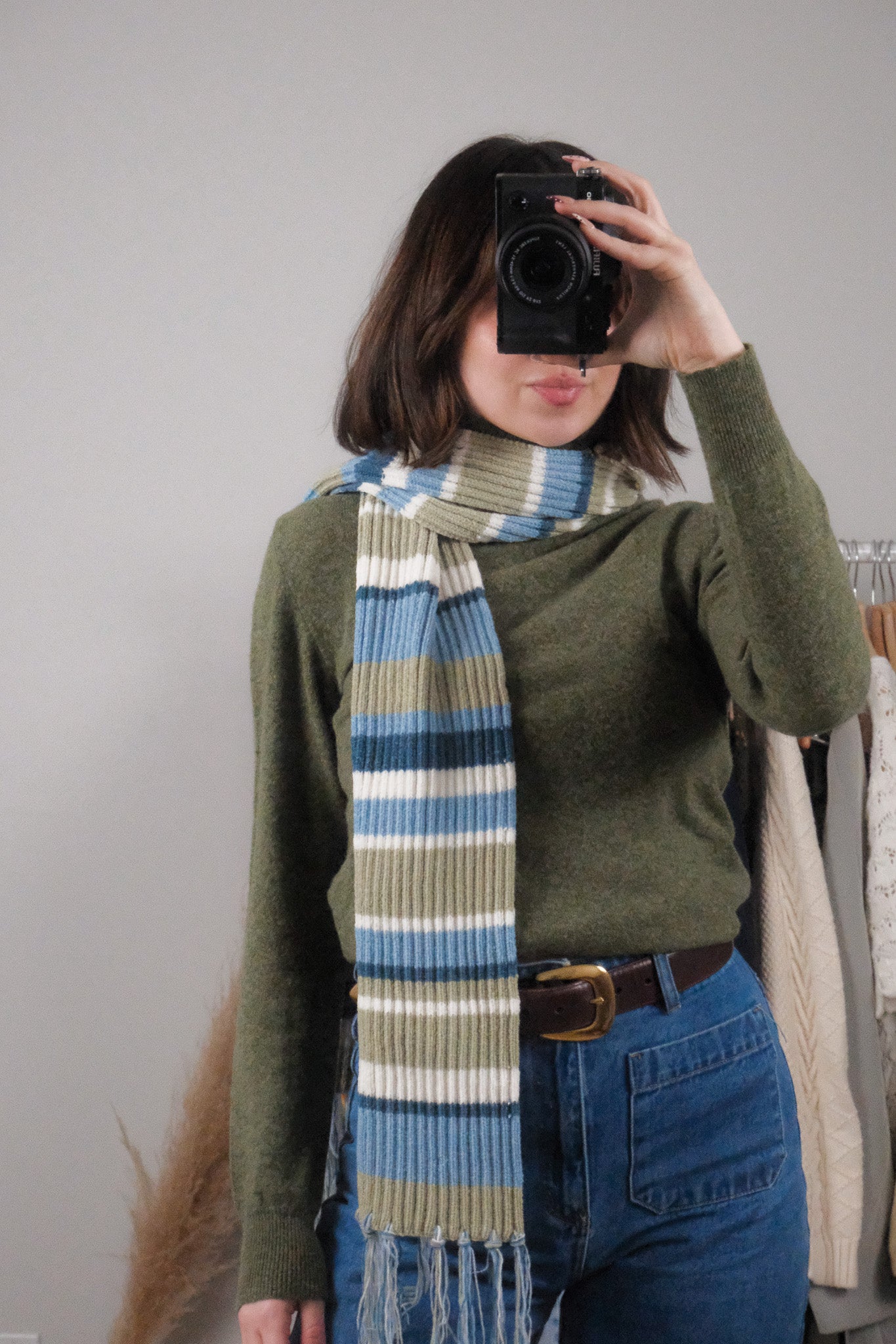 Vintage x Striped Skinny Scarf