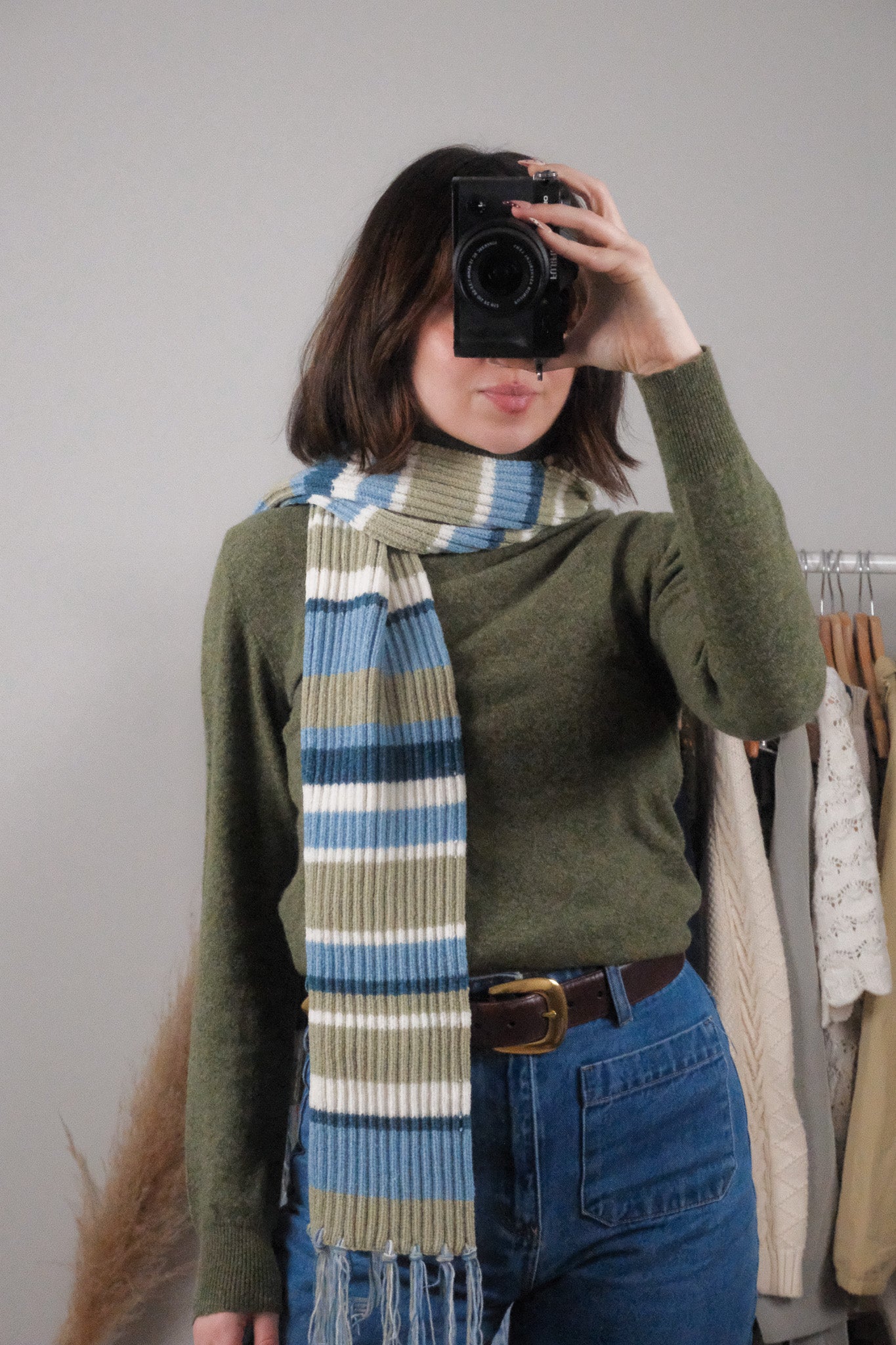 Vintage x Striped Skinny Scarf