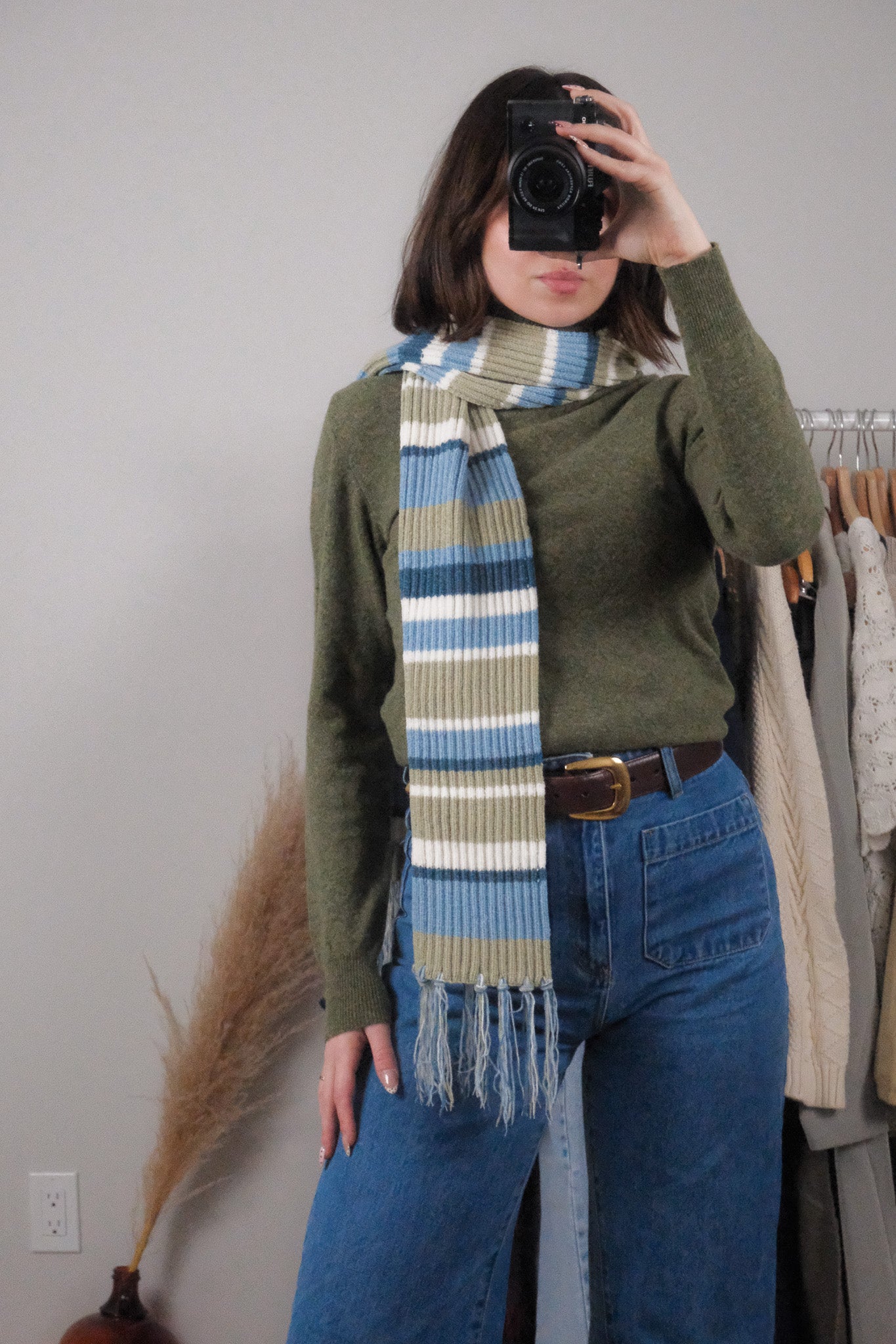 Vintage x Striped Skinny Scarf