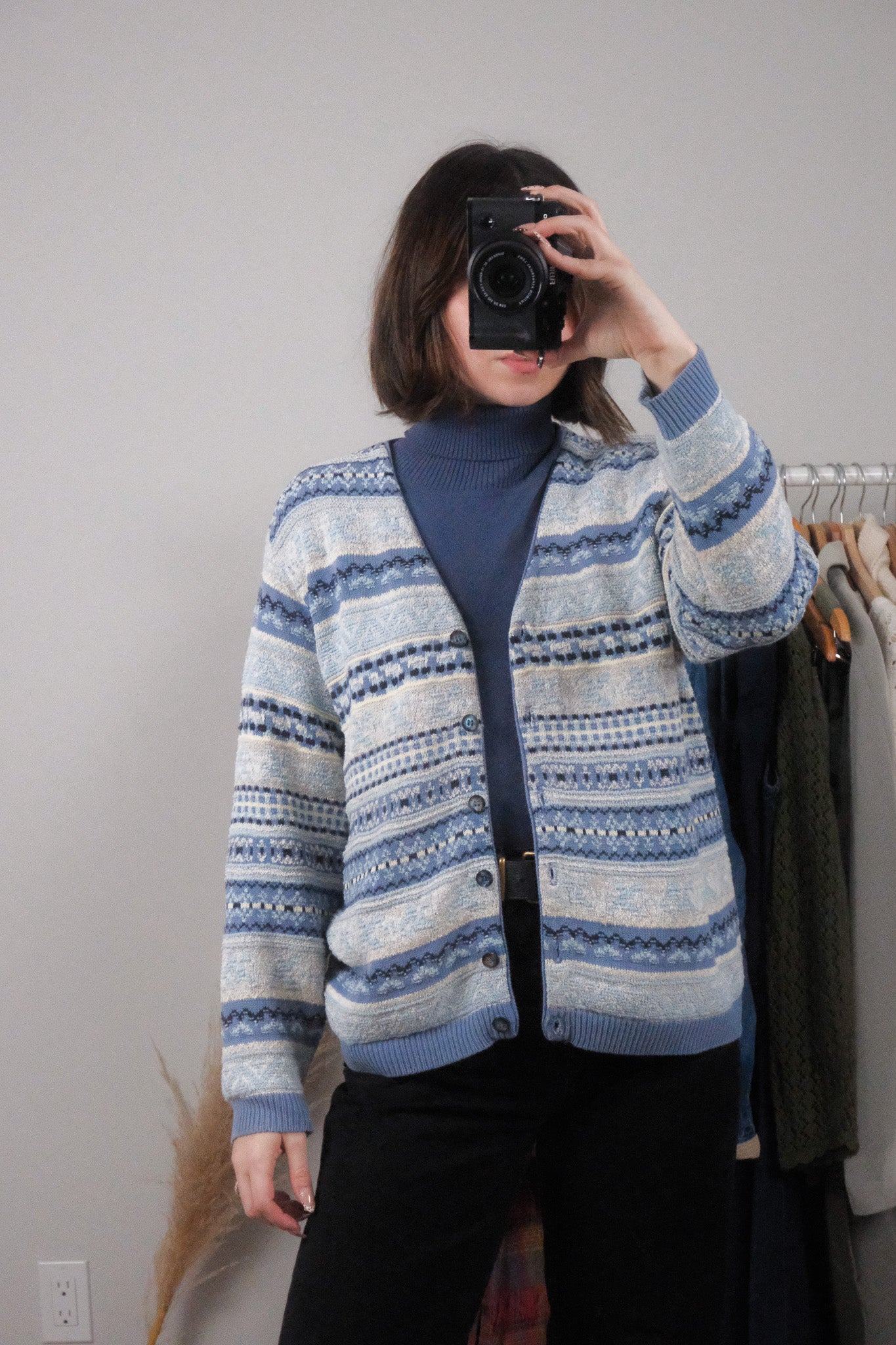 Made in Canada x Vintage x Textured/Patterned Cardigan (S)