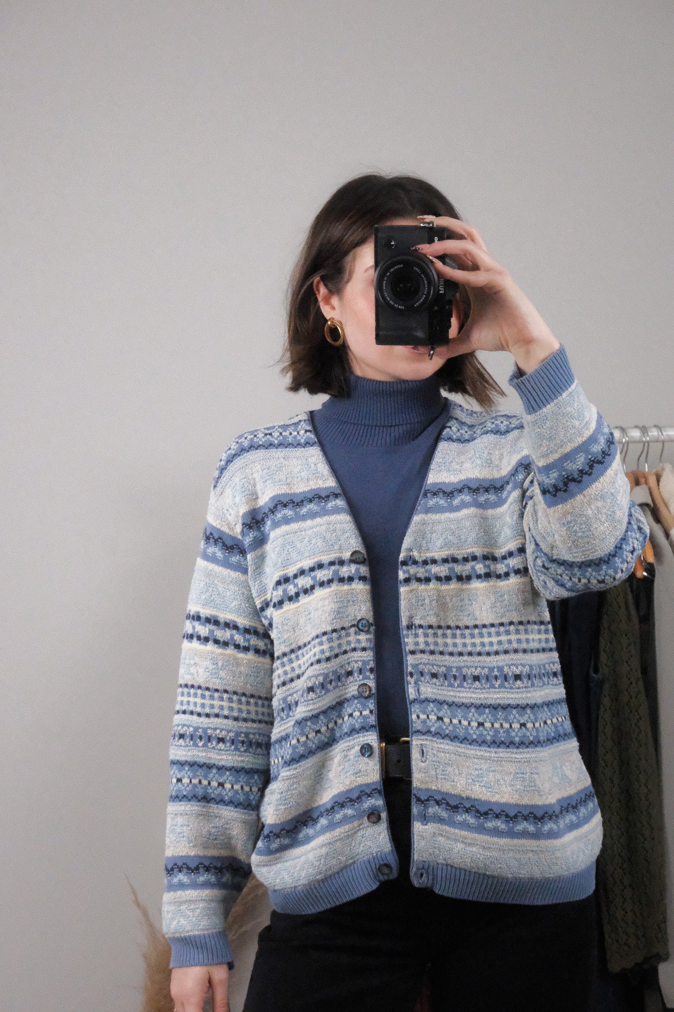 Made in Canada x Vintage x Textured/Patterned Cardigan (S)