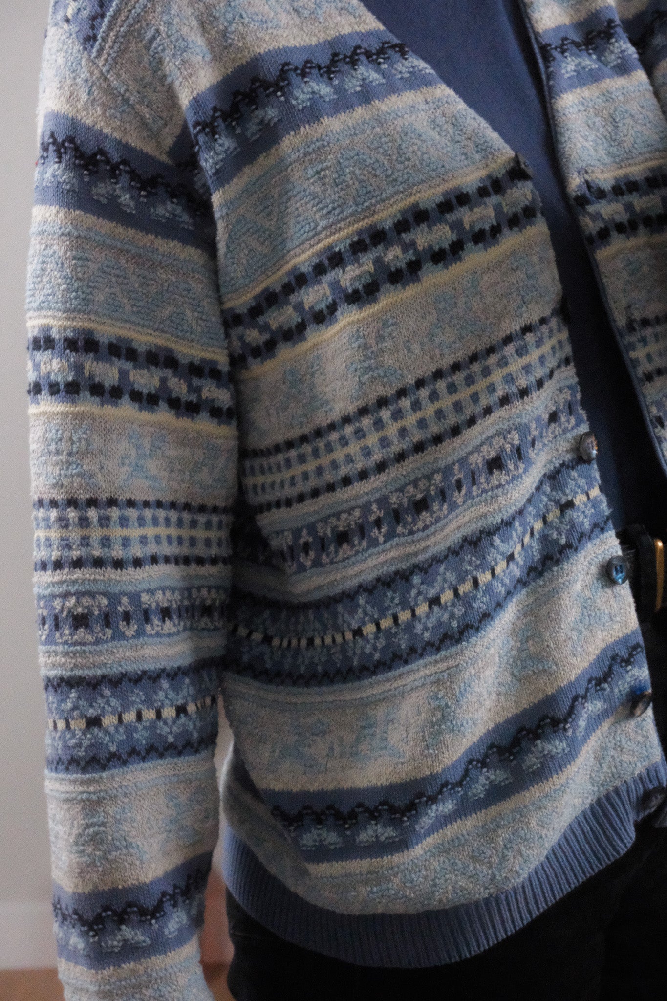 Made in Canada x Vintage x Textured/Patterned Cardigan (S)