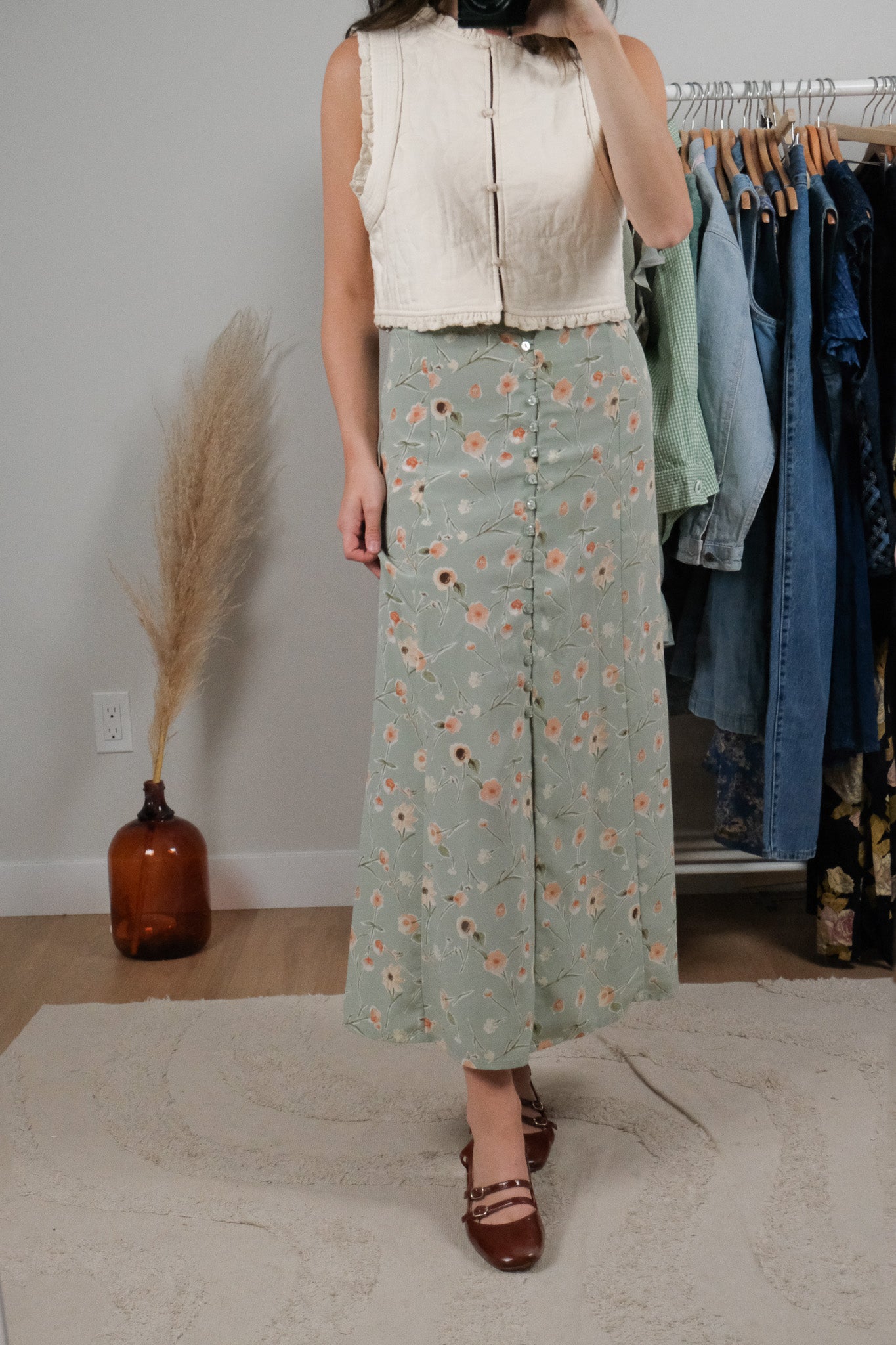 Made in Canada x Vintage x Floral Maxi Skirt (14/16)