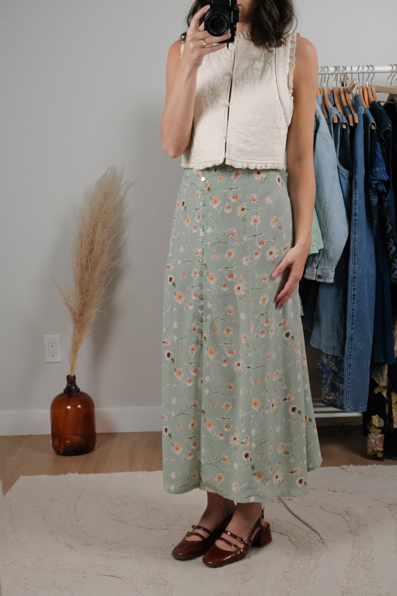 Made in Canada x Vintage x Floral Maxi Skirt (14/16)