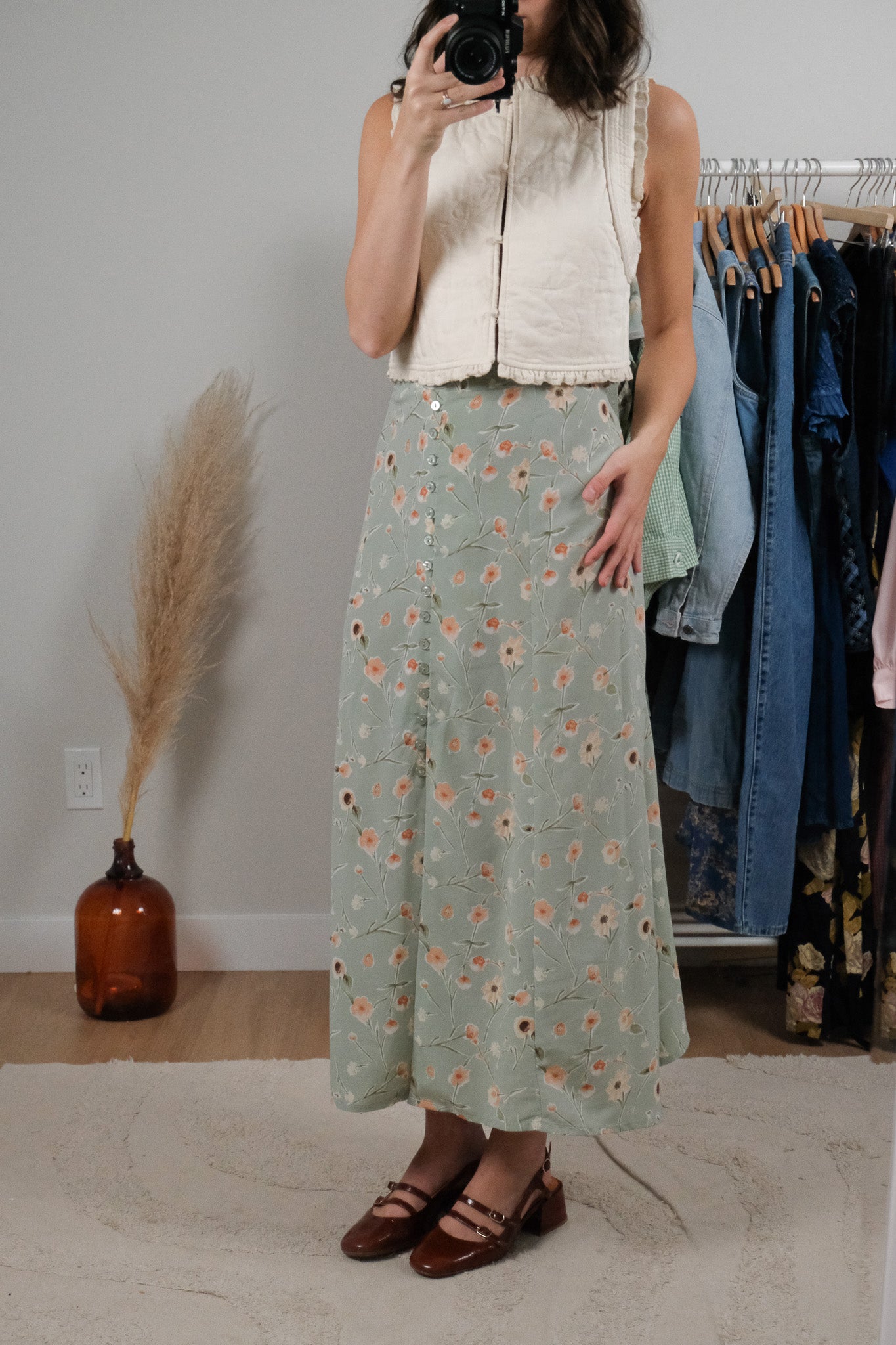 Made in Canada x Vintage x Floral Maxi Skirt (14/16)