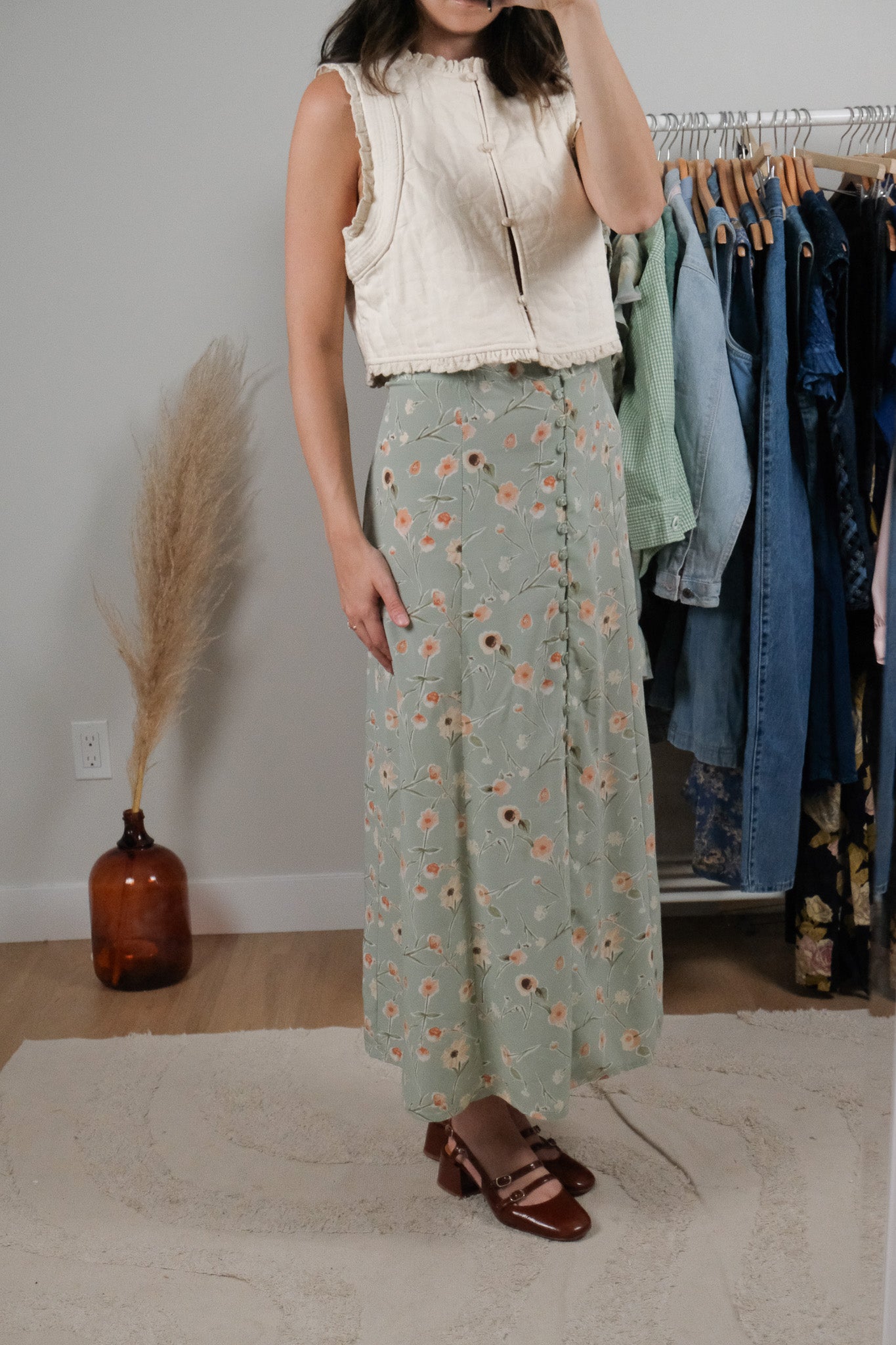 Made in Canada x Vintage x Floral Maxi Skirt (14/16)