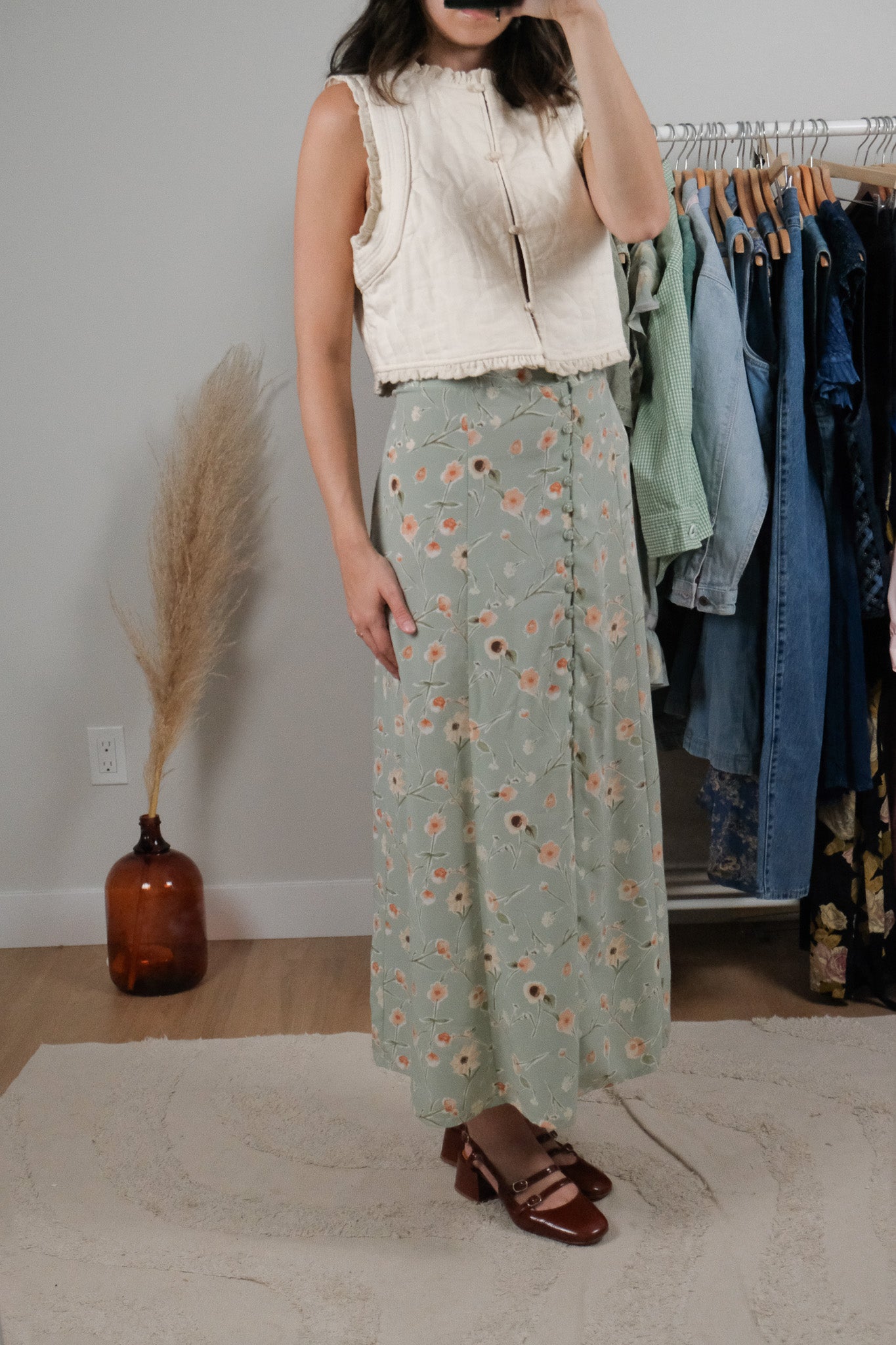 Made in Canada x Vintage x Floral Maxi Skirt (14/16)