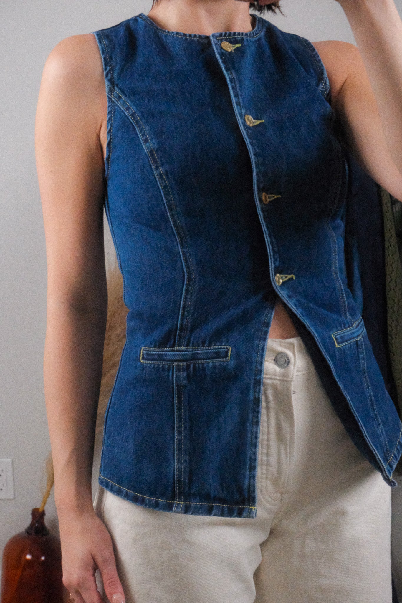 NWT x Meshki x Denim Vest (XS/S)