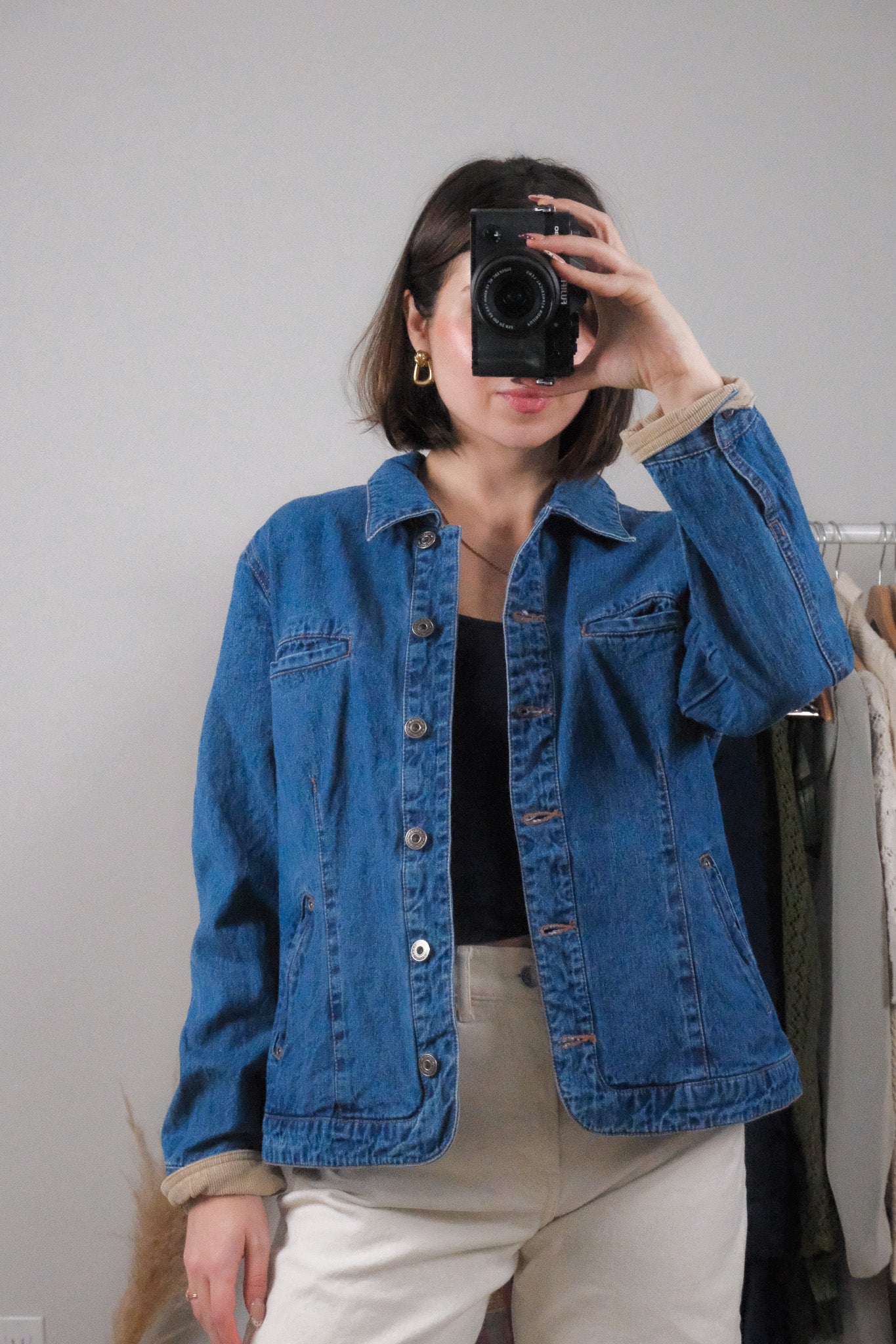 Vintage x Corduroy Trim Denim Chore Coat (M)