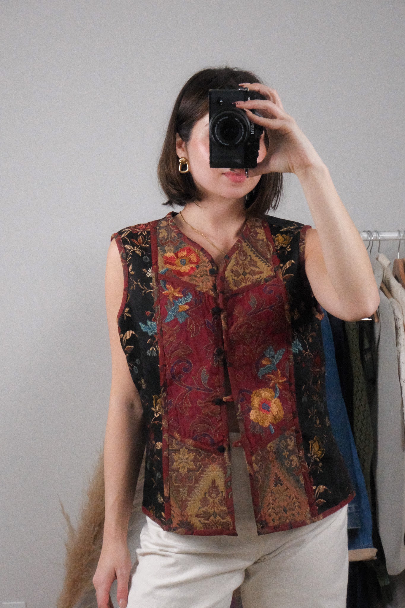 Vintage x Quilted Tapestry Vest (L)