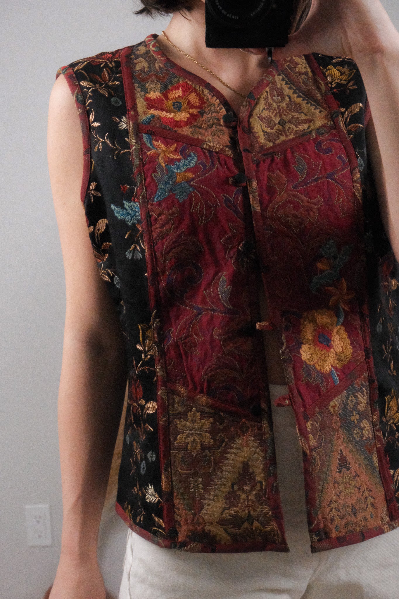 Vintage x Quilted Tapestry Vest (L)