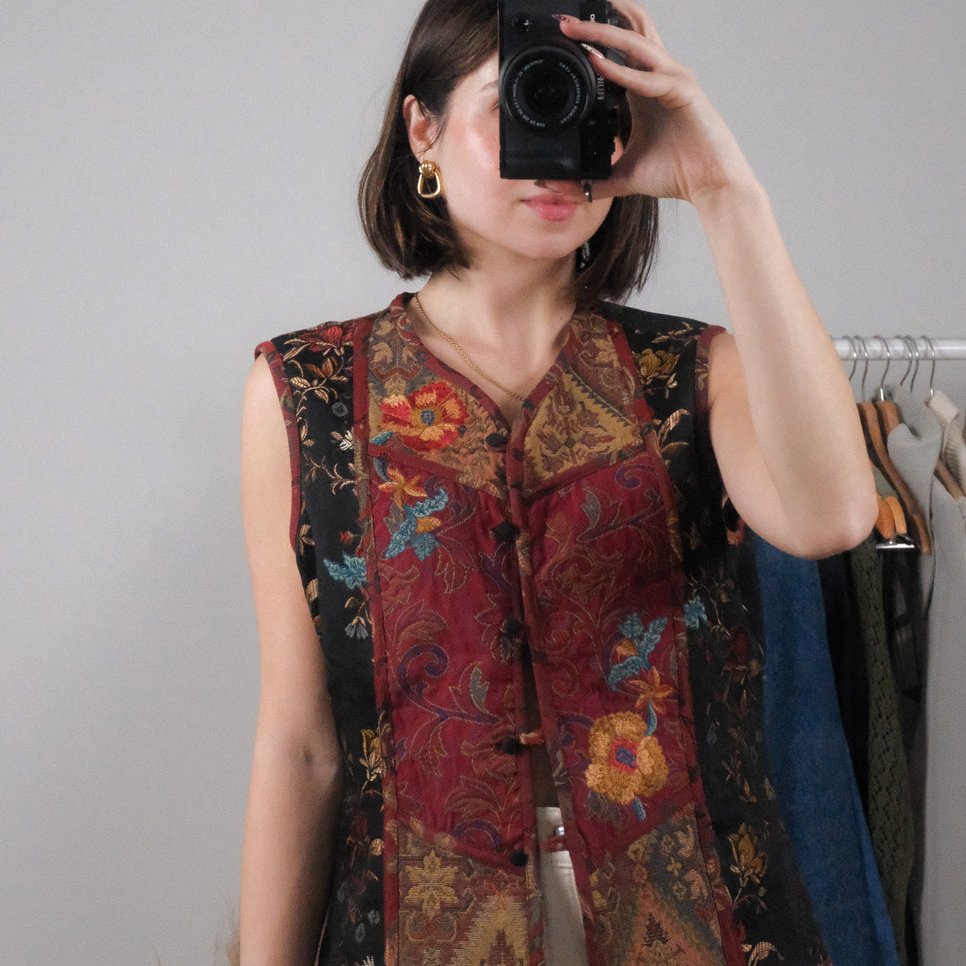Vintage x Quilted Tapestry Vest (L)