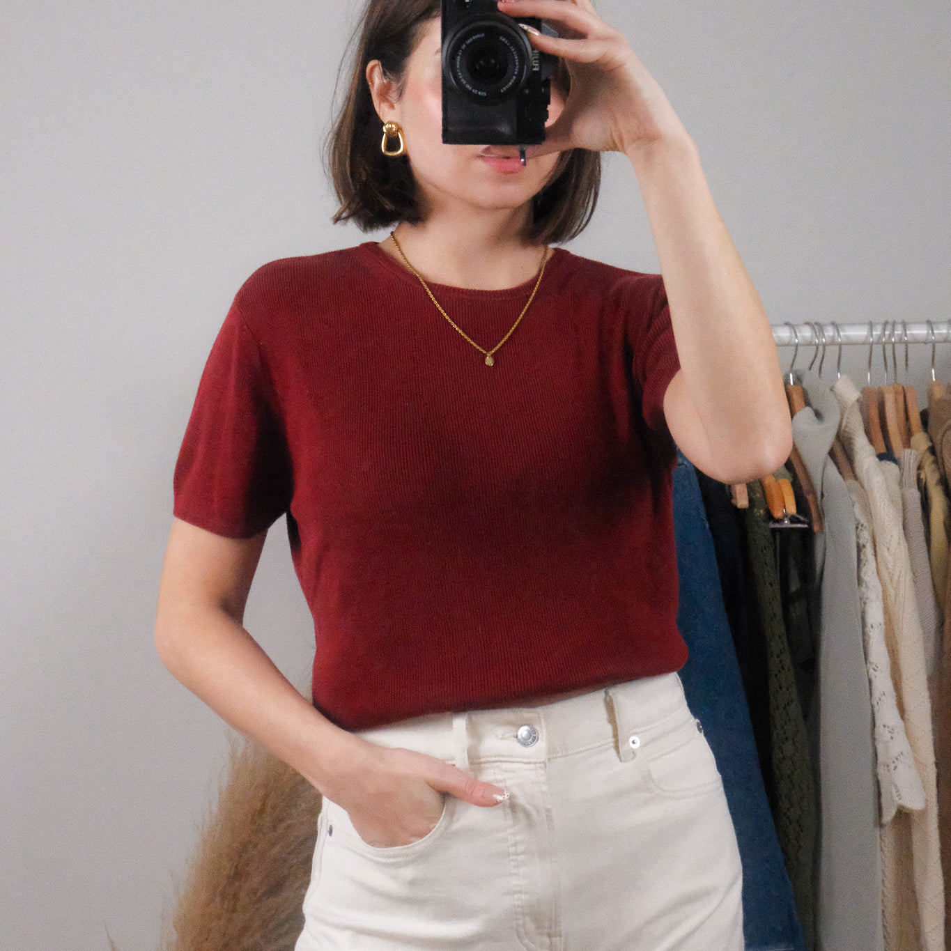 Vintage x 100% Silk Knit Shirt (L)