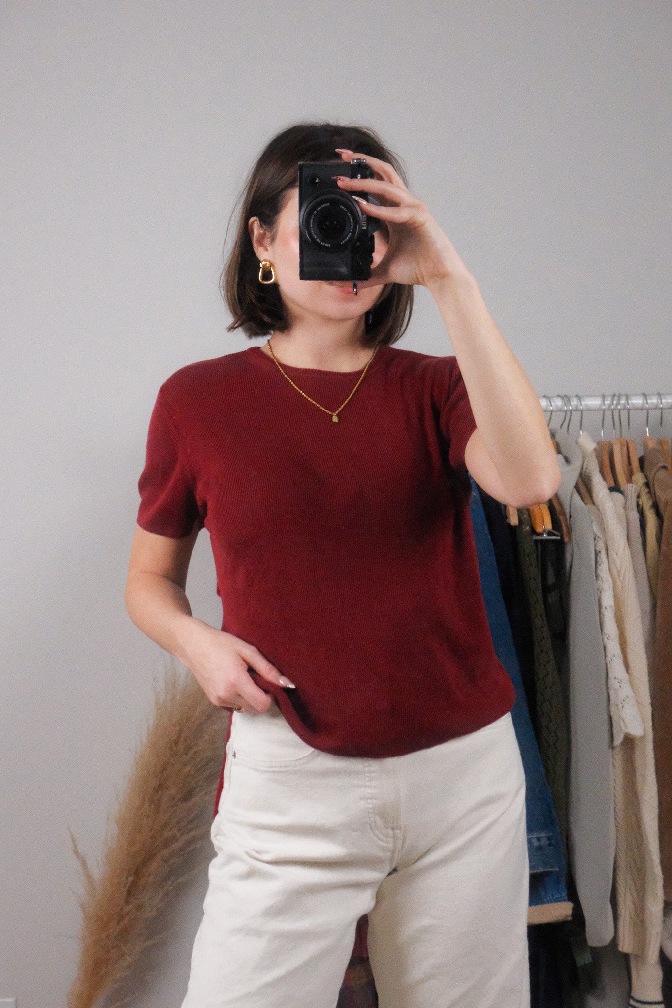 Vintage x 100% Silk Knit Shirt (L)