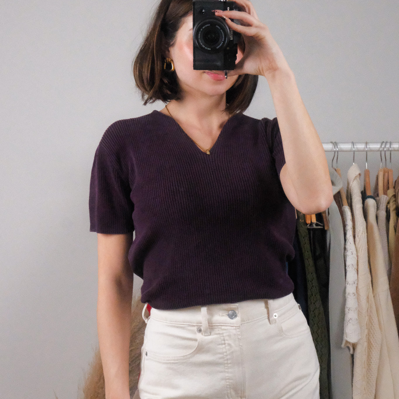 Vintage x Silk Blend Knit Shirt (M)