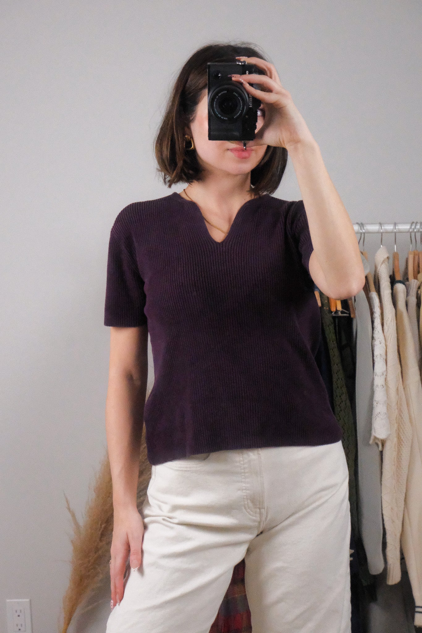 Vintage x Silk Blend Knit Shirt (M)