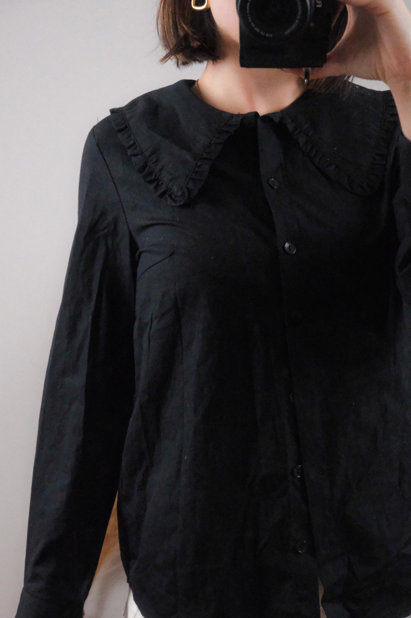Modern x Peter Pan Collar Cotton Blouse (XS)