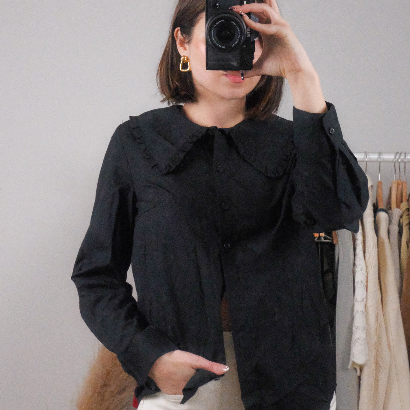 Modern x Peter Pan Collar Cotton Blouse (XS)